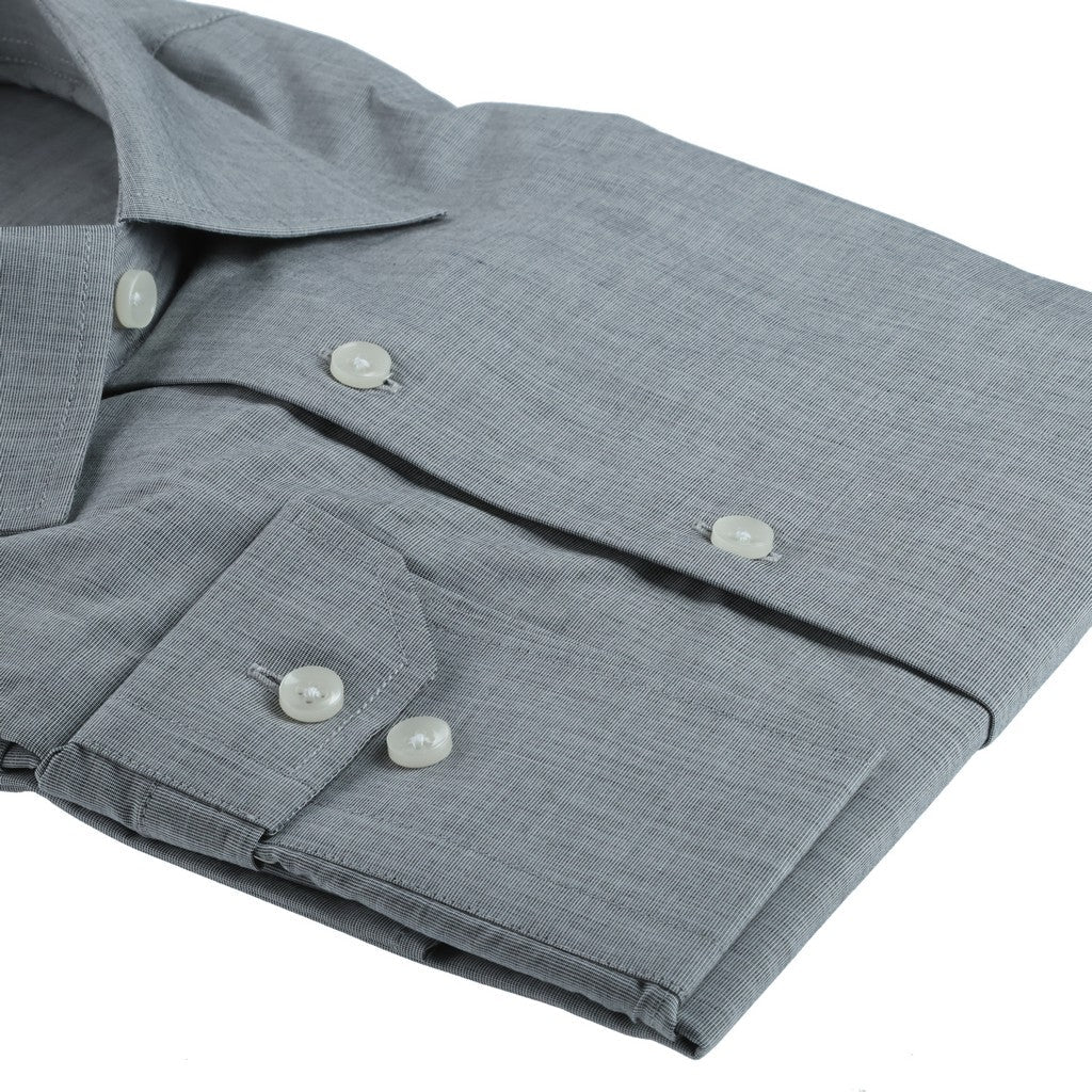 HENRY SARTORIAL 100% Cotton Single Cuff Shirt GREY - Henry Bucks