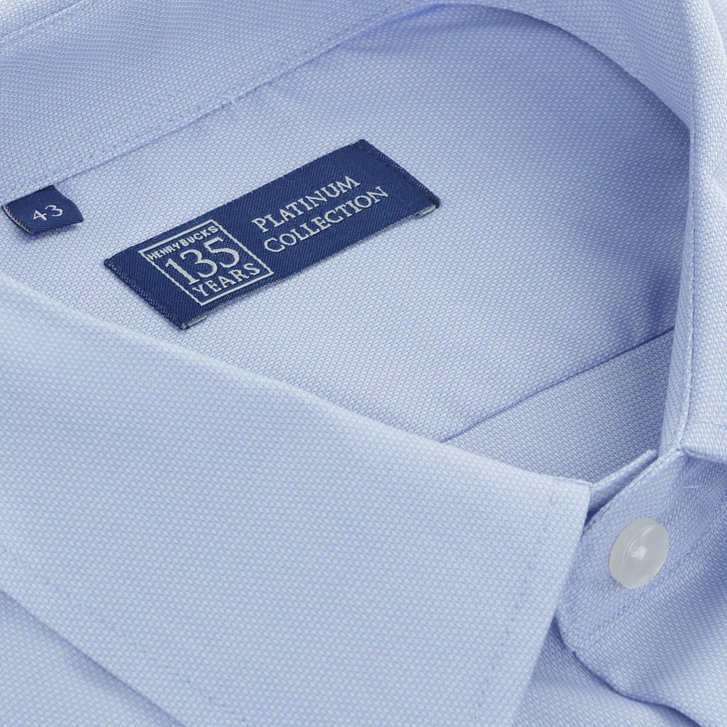 HENRY SARTORIAL 135 Platinum Oxford Shirt BLUE - Henry Bucks