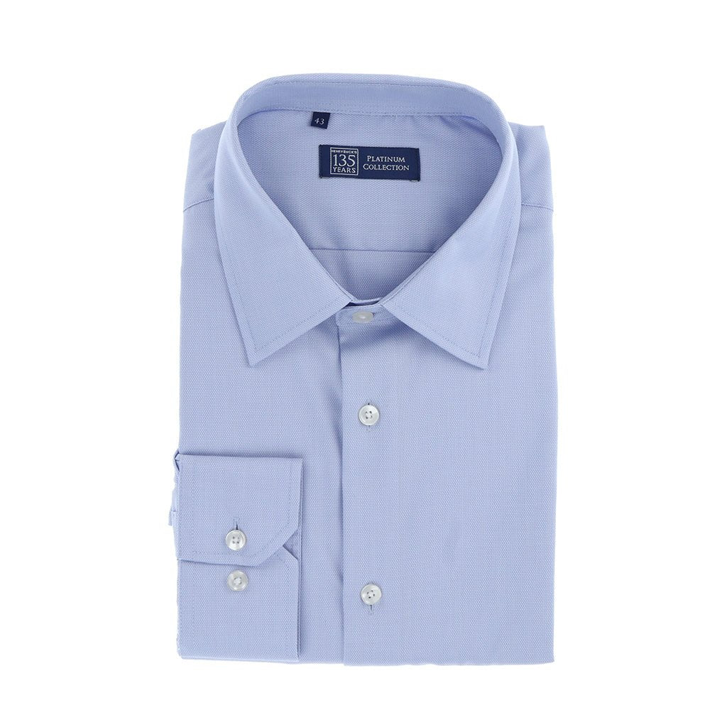 HENRY SARTORIAL 135 Platinum Oxford Shirt BLUE - Henry Bucks