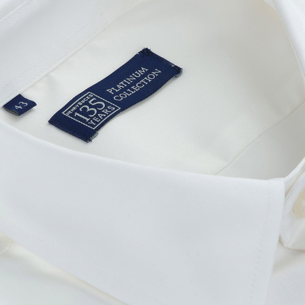 HENRY SARTORIAL 135 Platinum Oxford Shirt WHITE - Henry Bucks