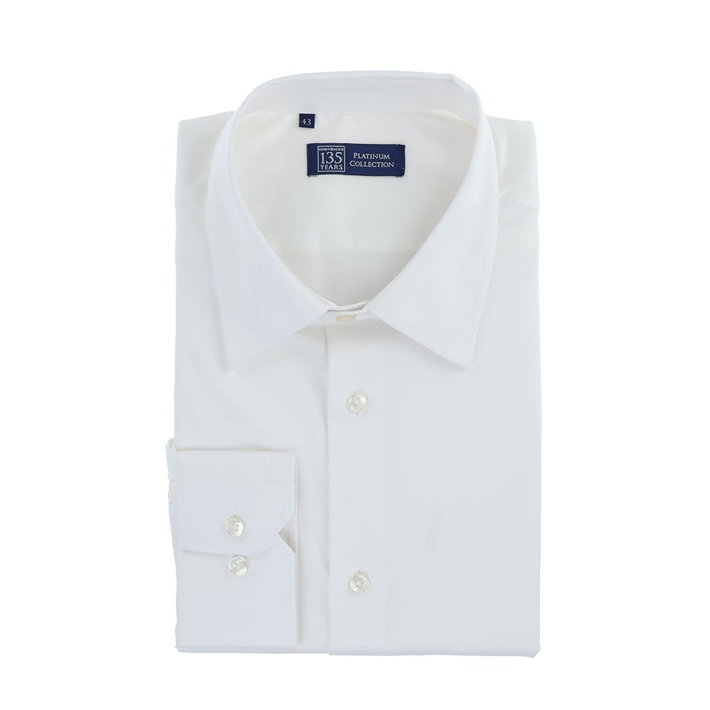 HENRY SARTORIAL 135 Platinum Oxford Shirt WHITE - Henry Bucks