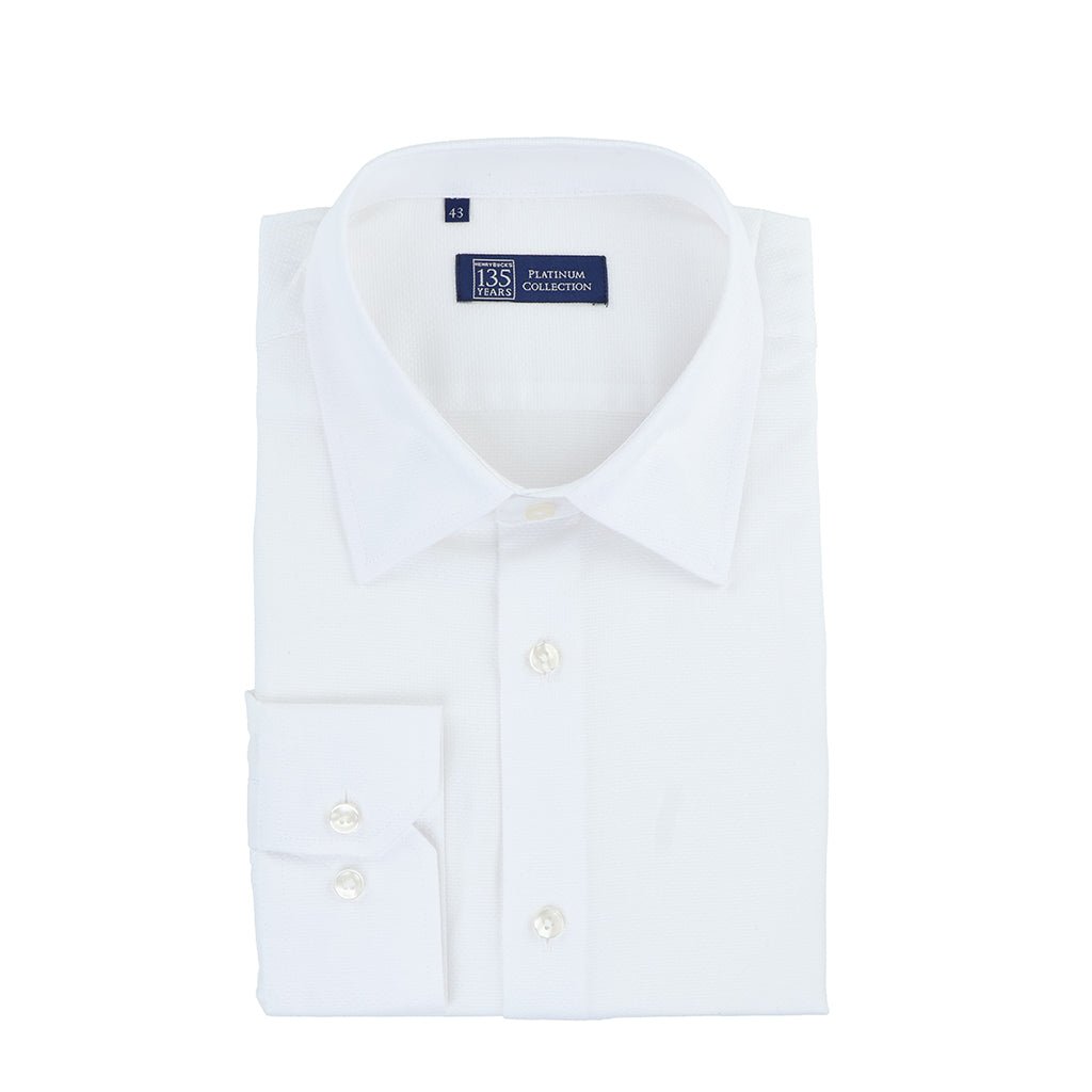 HENRY SARTORIAL 135 Platinum Tuxedo Shirt White - Henry Bucks