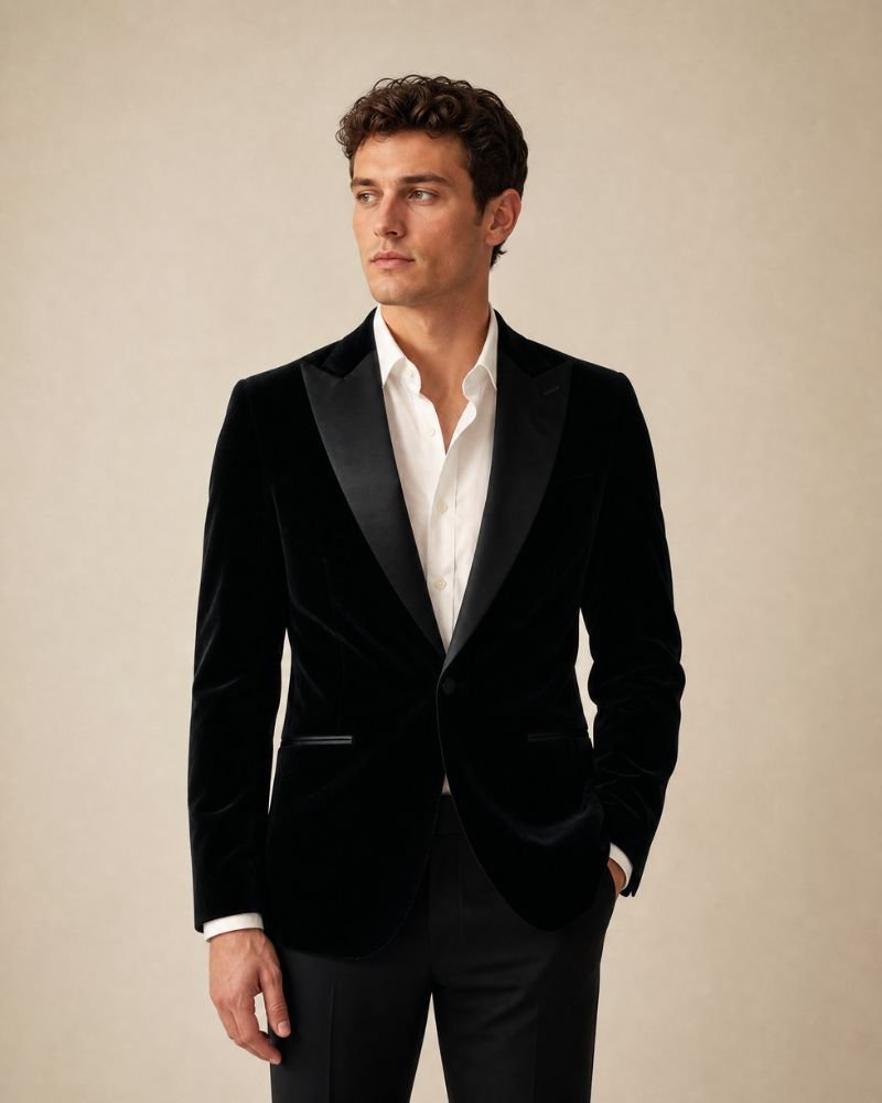 HENRY SARTORIAL 135 Year Platinum Velvet Blazer BLACK - Henry Bucks