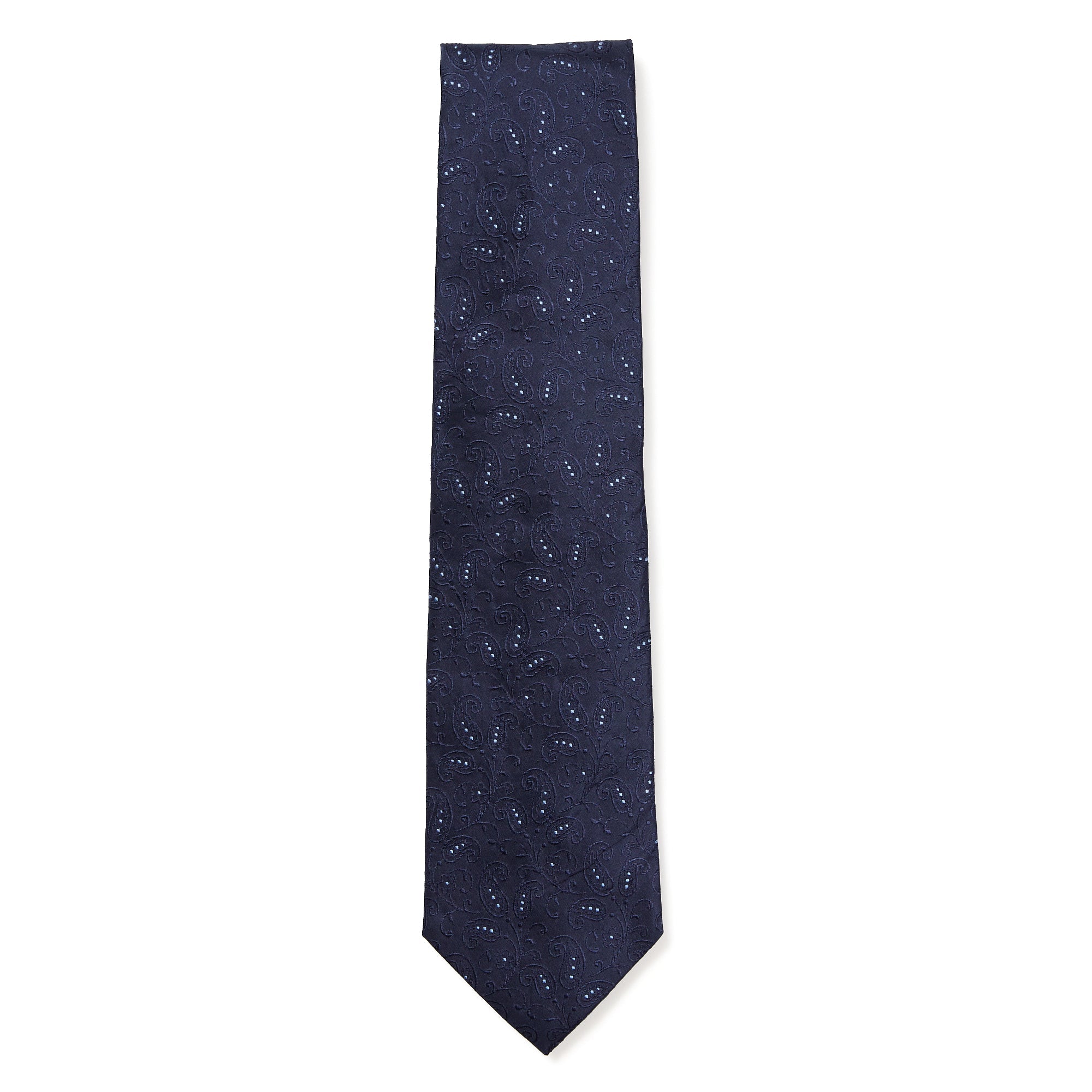 HENRY SARTORIAL 3 Fold Silk Platinum Tie NAVY/SKY - Henry BucksTies13AW230029 - NVYSKY