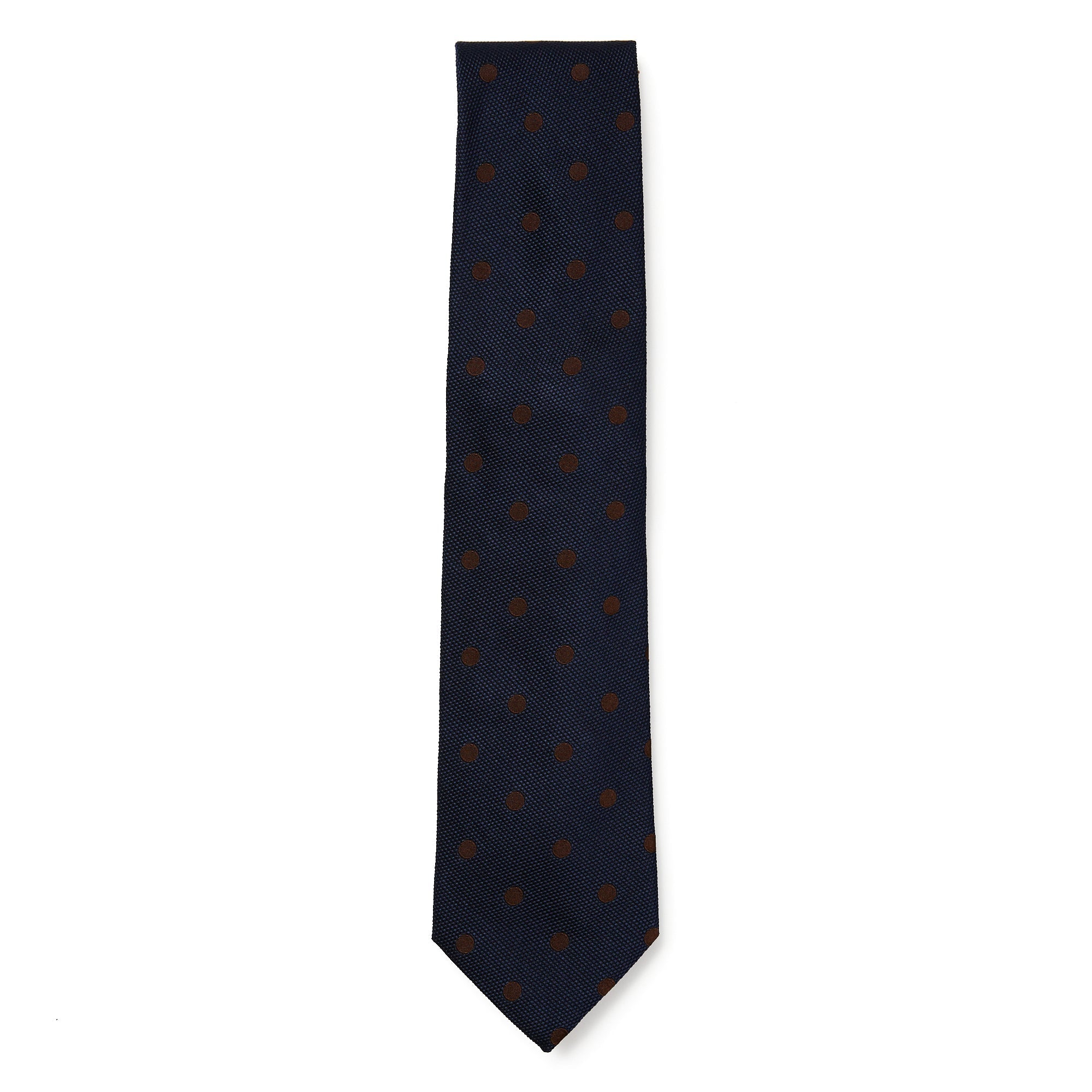 HENRY SARTORIAL 3 Fold Zeus Collection Tie NAVY/BROWN - Henry BucksTies13AW230060 - NVYBRN