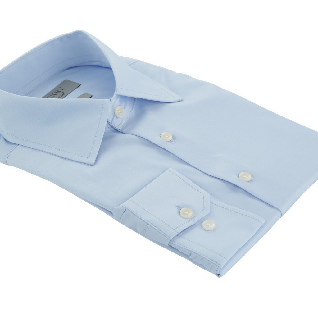 HENRY SARTORIAL Bamboo Blend Long Sleeve Business Shirt LIGHT BLUE (Online only*) - Henry Bucks