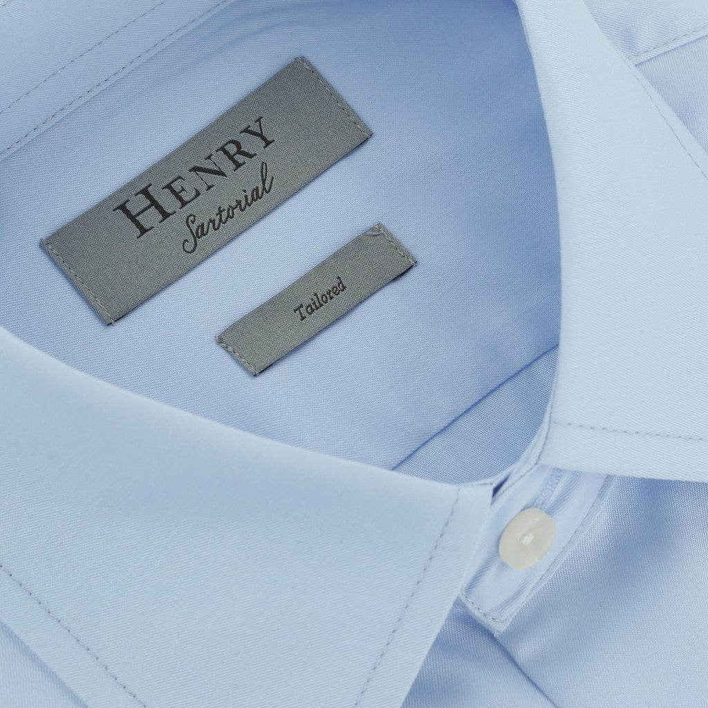 HENRY SARTORIAL Bamboo Blend Long Sleeve Business Shirt LIGHT BLUE (Online only*) - Henry Bucks