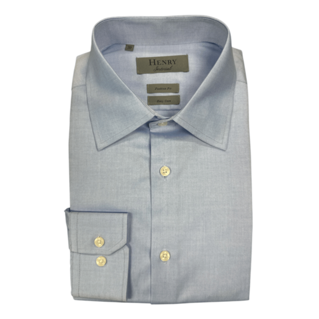 HENRY SARTORIAL Bamboo Long Sleeve Business Shirt LIGHT BLUE (Online only*) - Henry Bucks