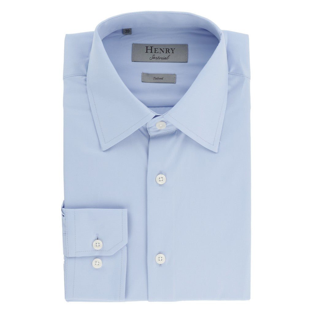 HENRY SARTORIAL Bamboo Long Sleeve Business Shirt LIGHT BLUE (Online only*) - Henry Bucks