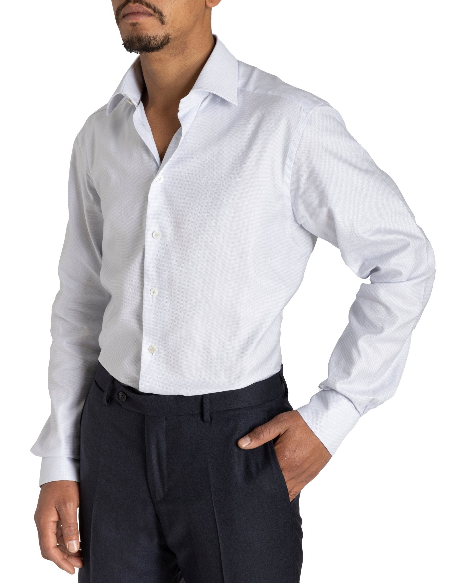 HENRY SARTORIAL Bedford Shirt Single Cuff Contemporary Fit Silver - Henry BucksShirts01AW21021 - SLVR - SC - CONT - 38