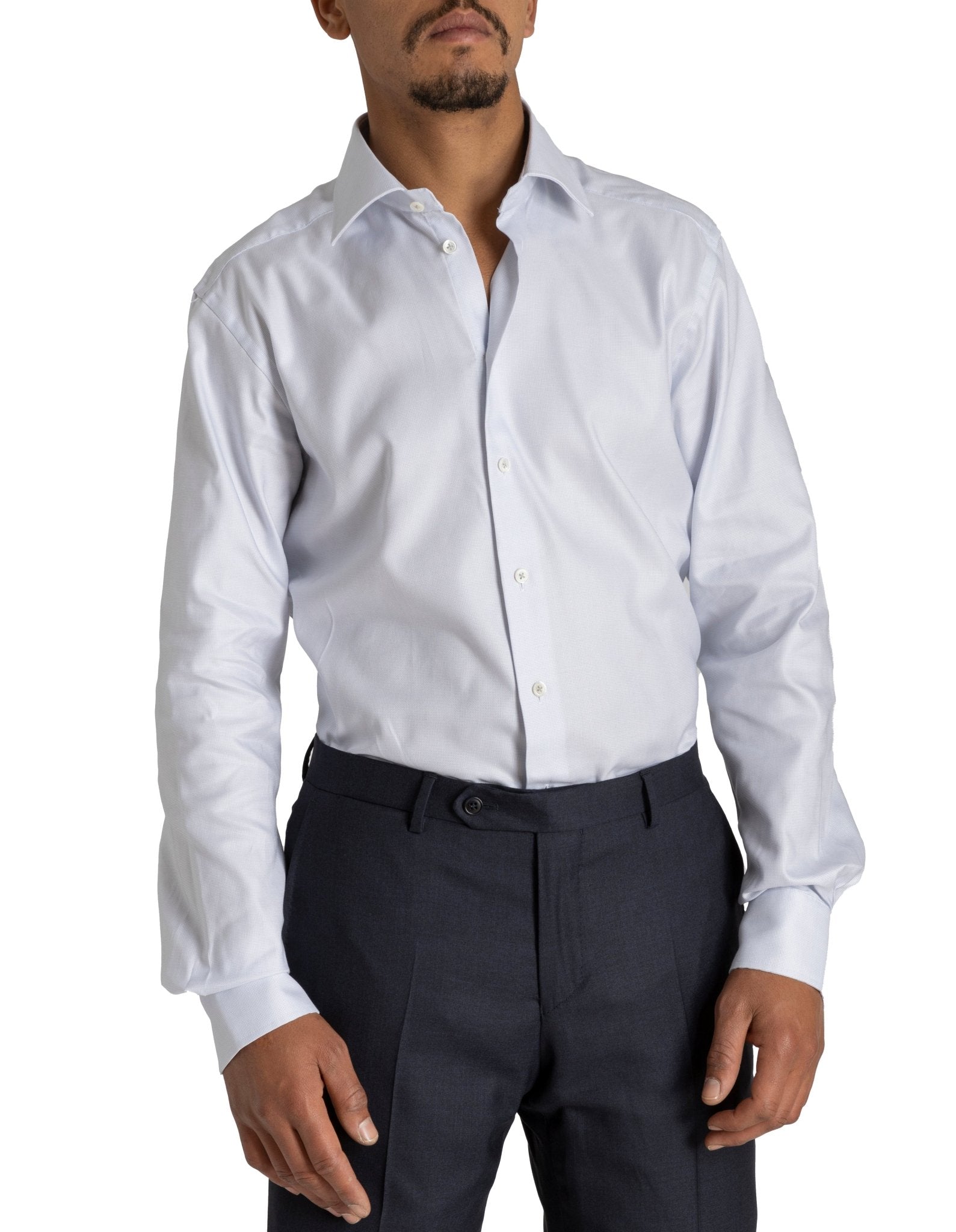 HENRY SARTORIAL Bedford Shirt Single Cuff Contemporary Fit Silver - Henry BucksShirts01AW21021 - SLVR - SC - CONT - 38