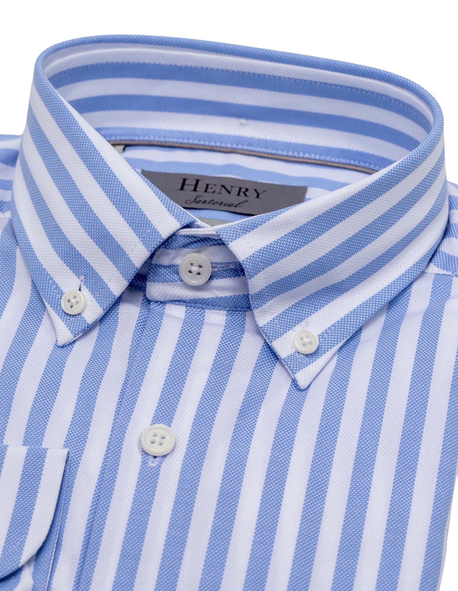 HENRY SARTORIAL Bengal Stripe Shirt BLUE/WHITE - Henry BucksShirts38AW230092 - BLWT - SM