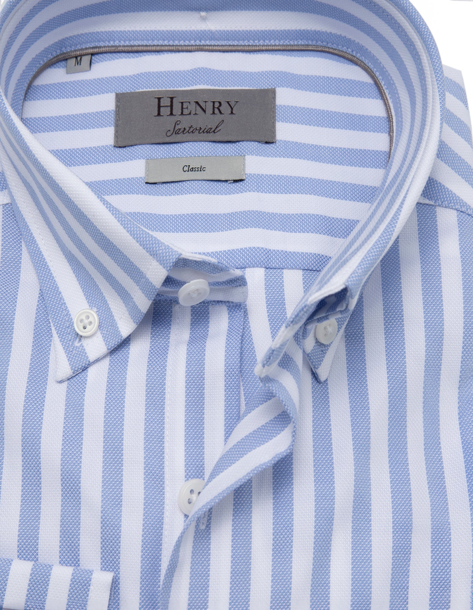 HENRY SARTORIAL Bengal Stripe Shirt BLUE/WHITE - Henry BucksShirts38AW230092 - BLWT - SM