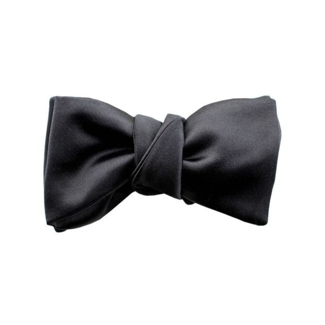 HENRY SARTORIAL Black Silk Bow Tie BLACK - Henry BucksBow Ties13AW230087 - BLCK