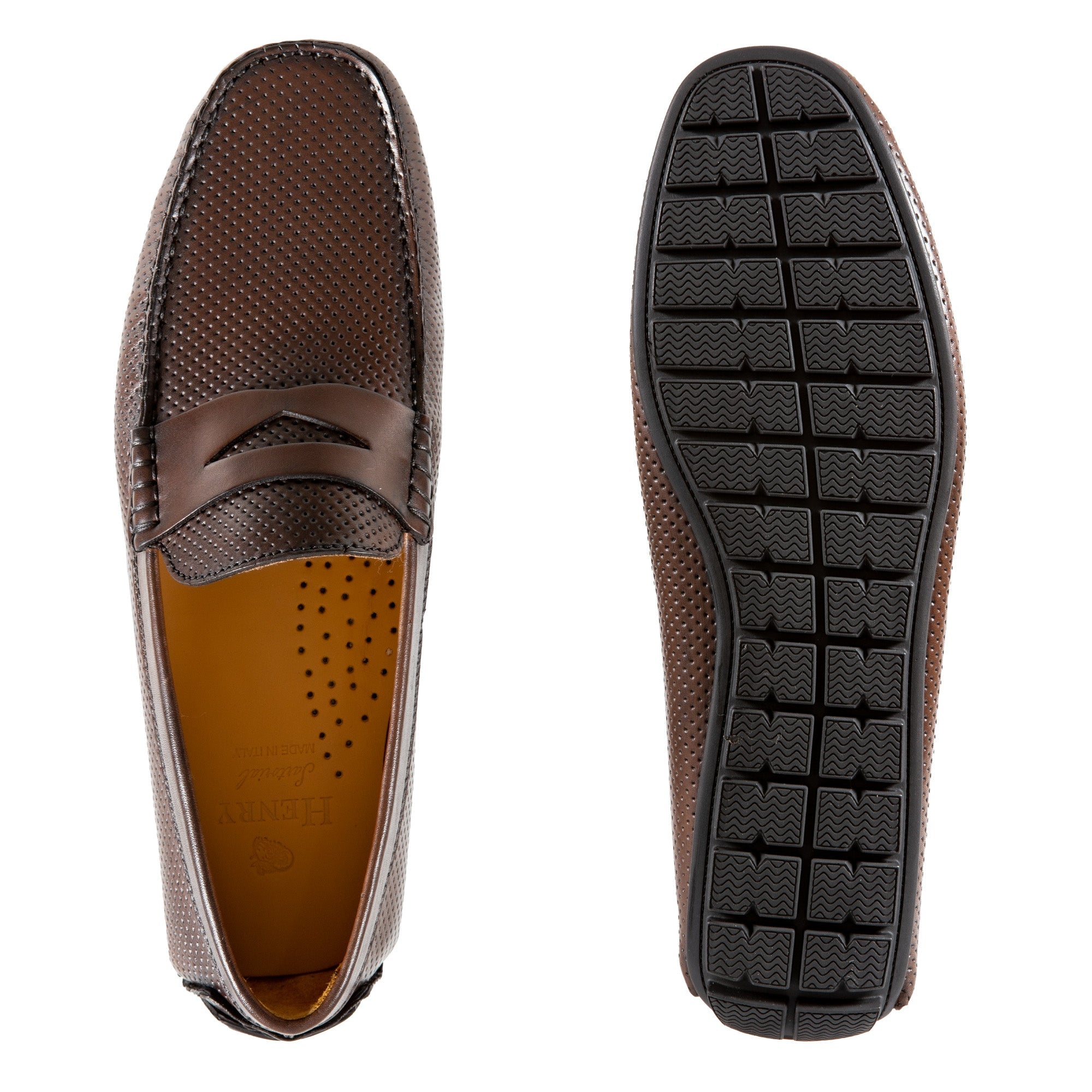 HENRY SARTORIAL Calf Driving Shoes with Leather Trim BROWN - Henry BucksLoafers & Driving Shoes8000404 - BROWN - 7