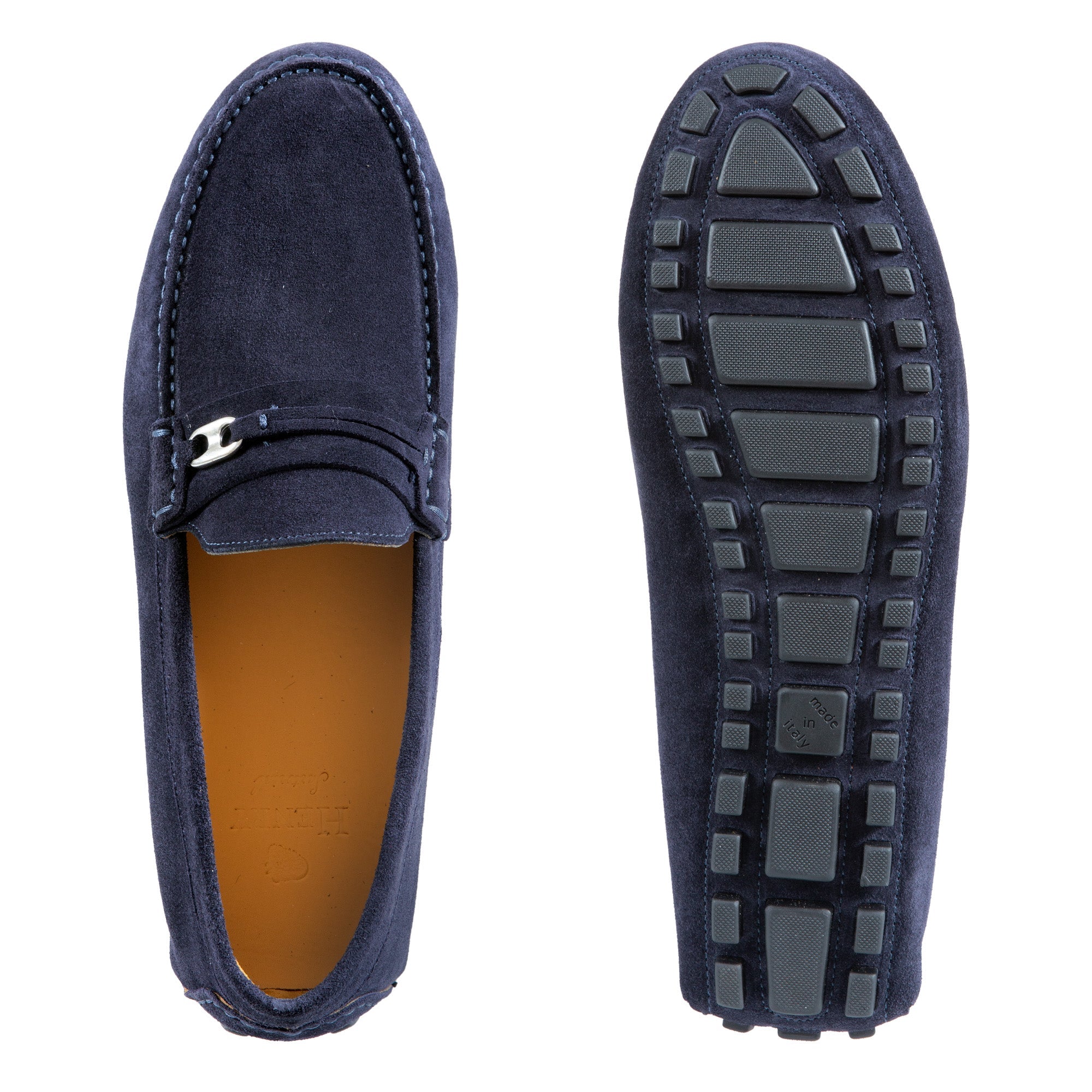 HENRY SARTORIAL Calf Driving Shoes with Metal Trim NAVY - Henry BucksLoafers & Driving Shoes8000405 - NAVY - 7