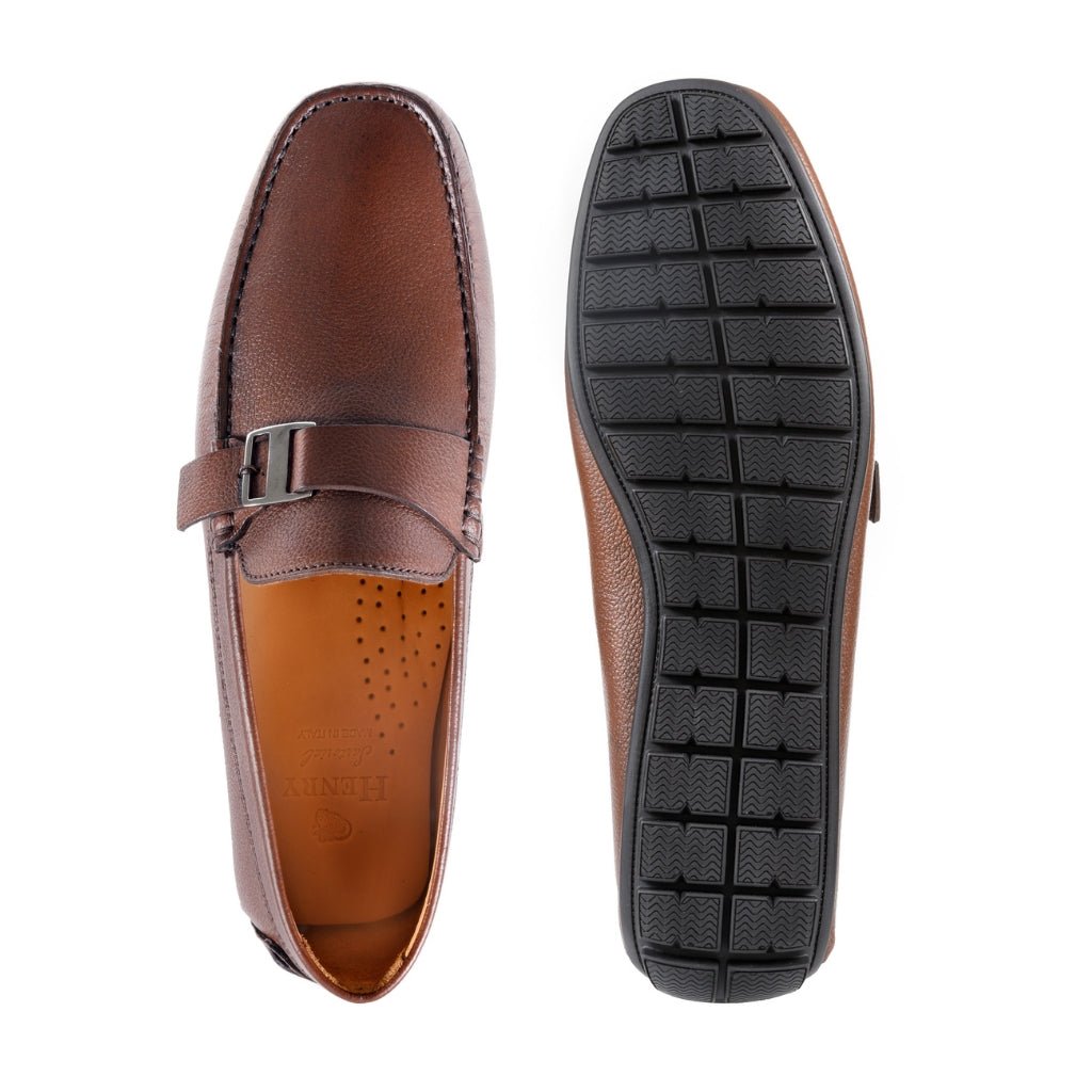 HENRY SARTORIAL Calf Leather Driver BROWN - Henry Bucks