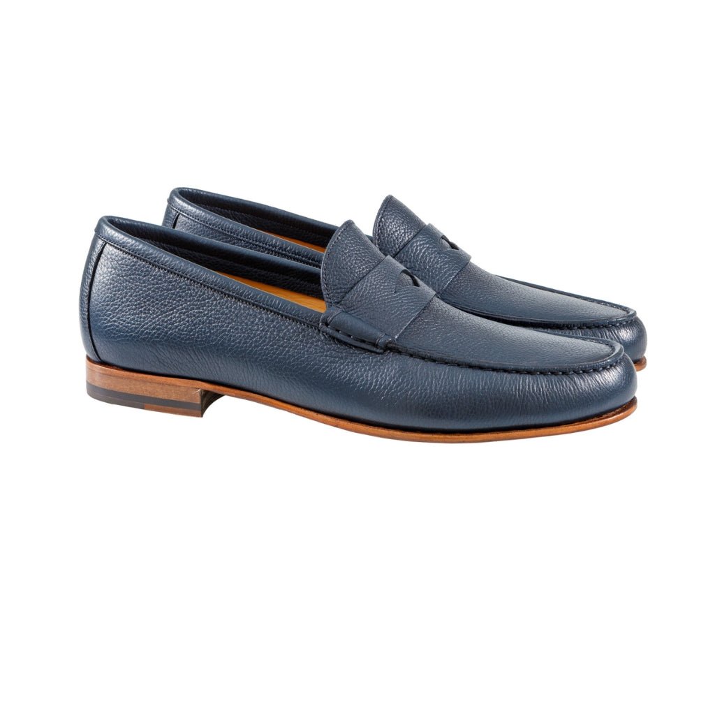 HENRY SARTORIAL Calf Leather Penny Loafer NAVY - Henry Bucks