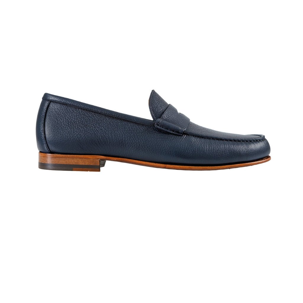 HENRY SARTORIAL Calf Leather Penny Loafer NAVY - Henry Bucks
