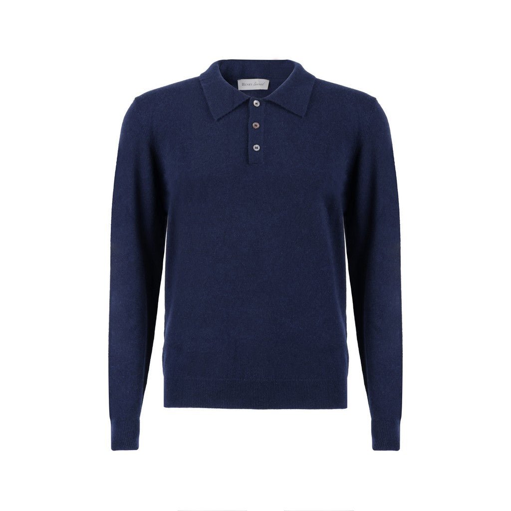 Henry Sartorial Cashmere Button Front Knit NAVY - Henry Bucks