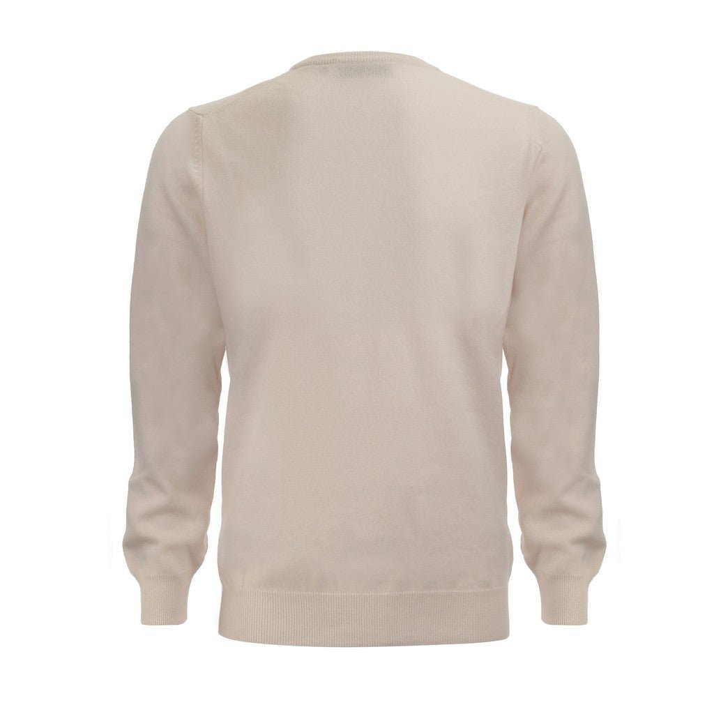 HENRY SARTORIAL Cashmere Crew Neck 12GG CREAM - Henry Bucks