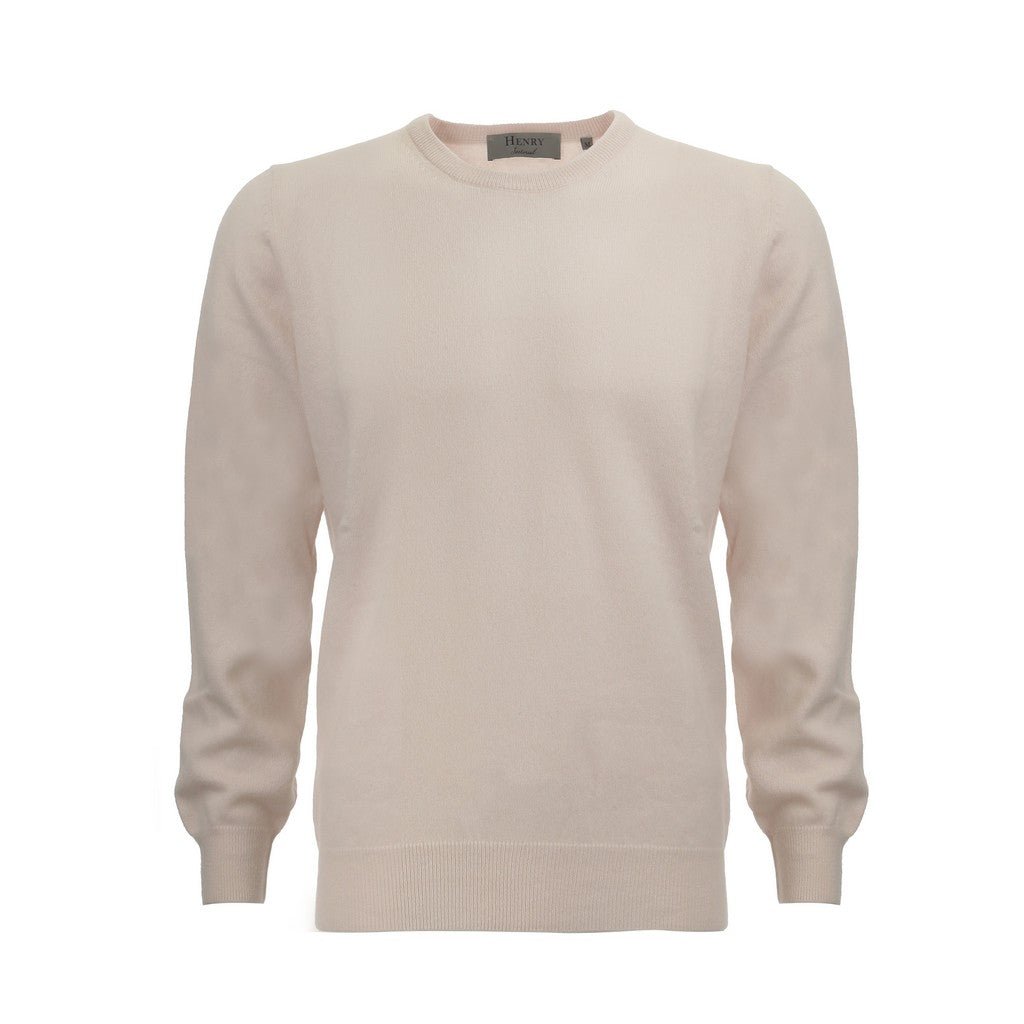 HENRY SARTORIAL Cashmere Crew Neck 12GG CREAM - Henry Bucks