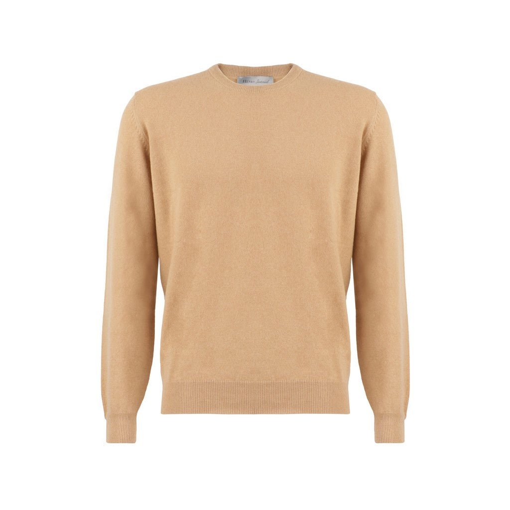 Henry Sartorial Cashmere Crew Neck Knit BEIGE - Henry Bucks