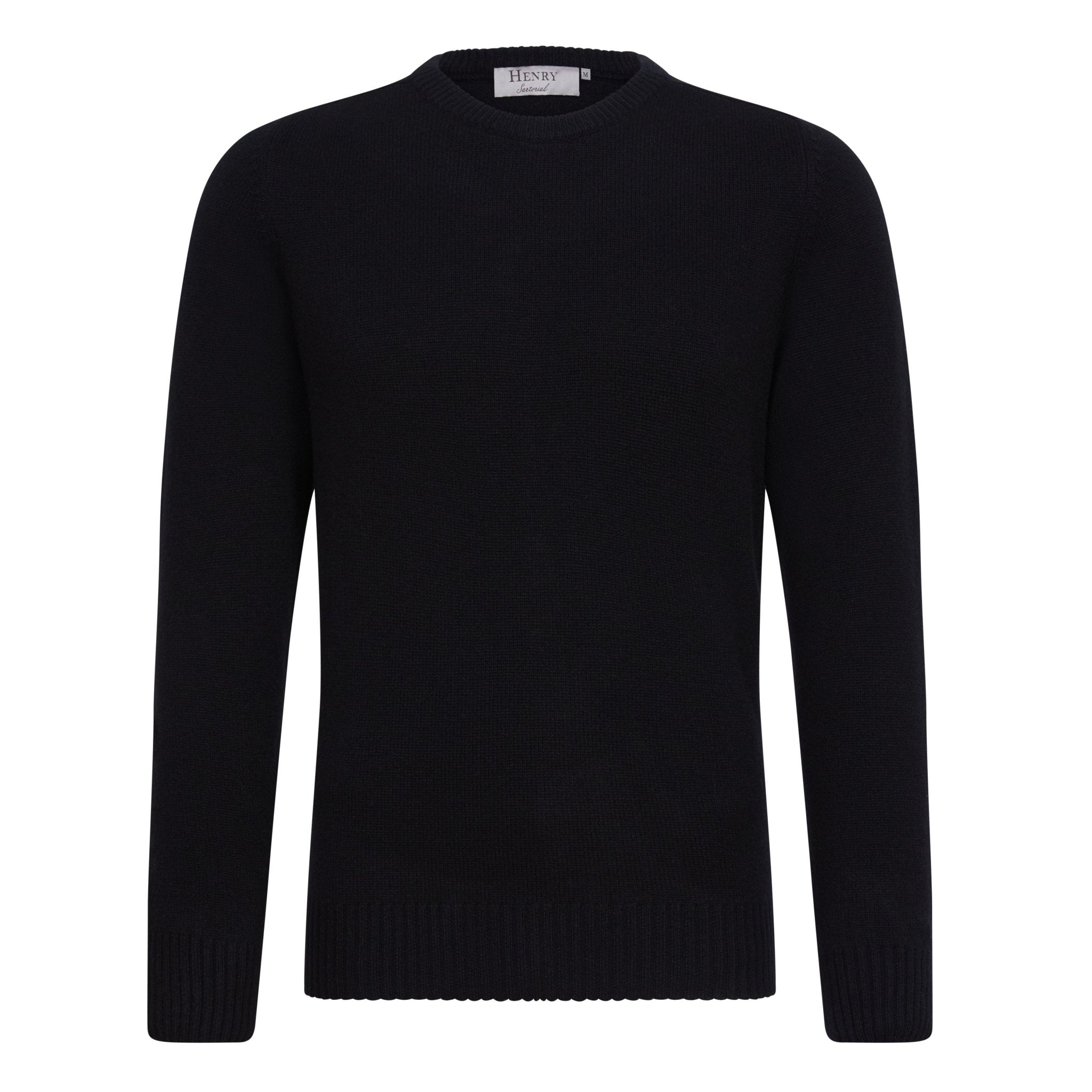 HENRY SARTORIAL Cashmere Crew Neck Knit BLACK - Henry BucksKnitwear46AW220007 - BLCK - SM