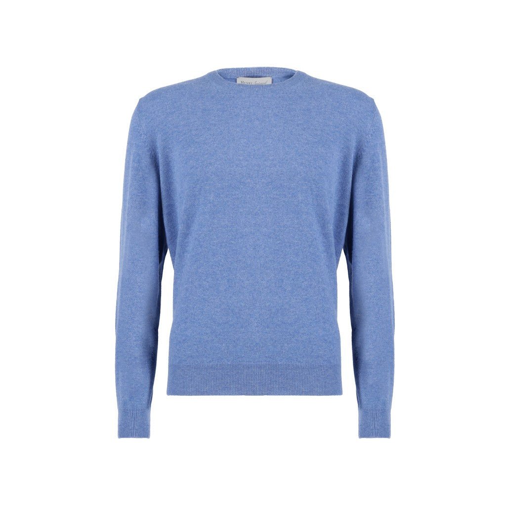 Henry Sartorial Cashmere Crew Neck Knit BLUE - Henry Bucks