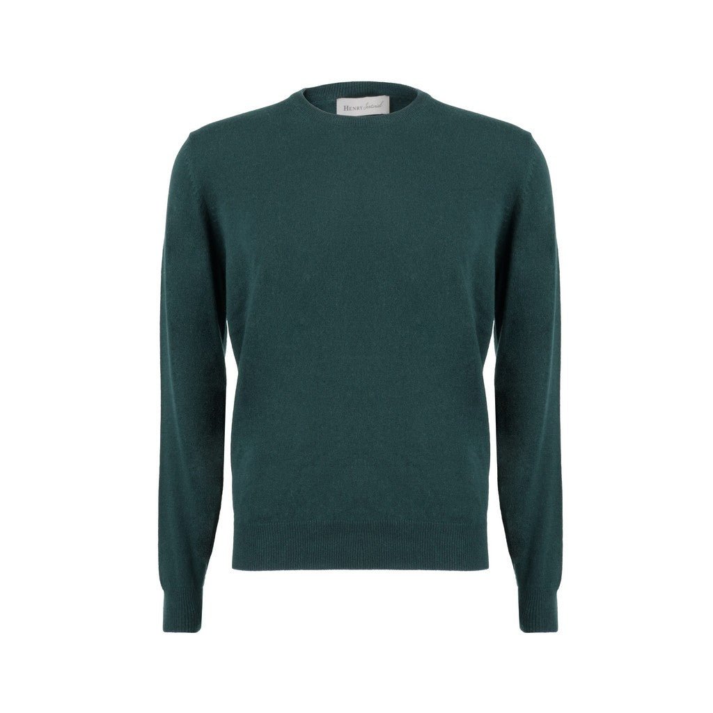 Henry Sartorial Cashmere Crew Neck Knit FOREST - Henry Bucks