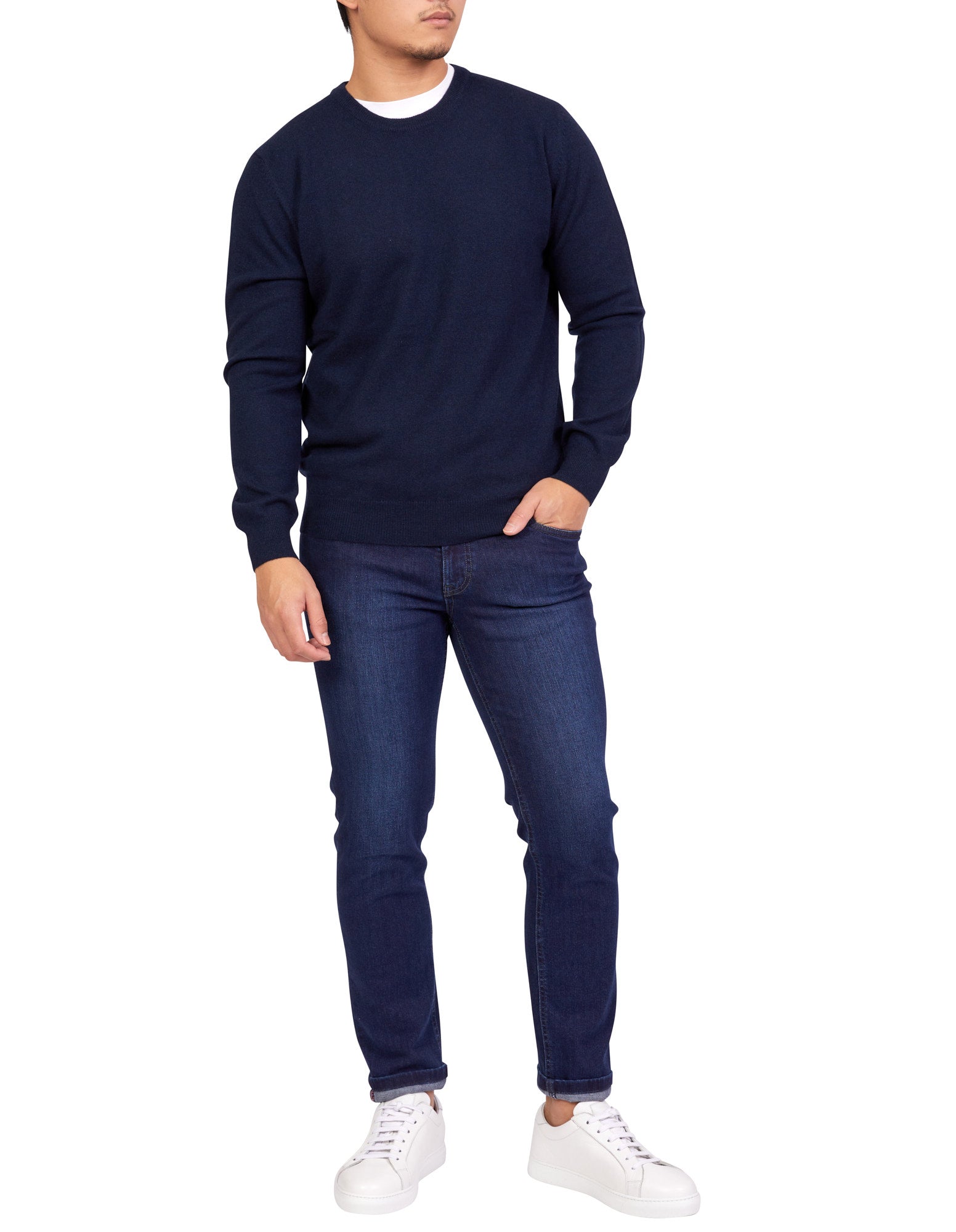 HENRY SARTORIAL Cashmere Crew Neck Knit NAVY - Henry BucksKnitwear46AW227001 - NAVY - SM