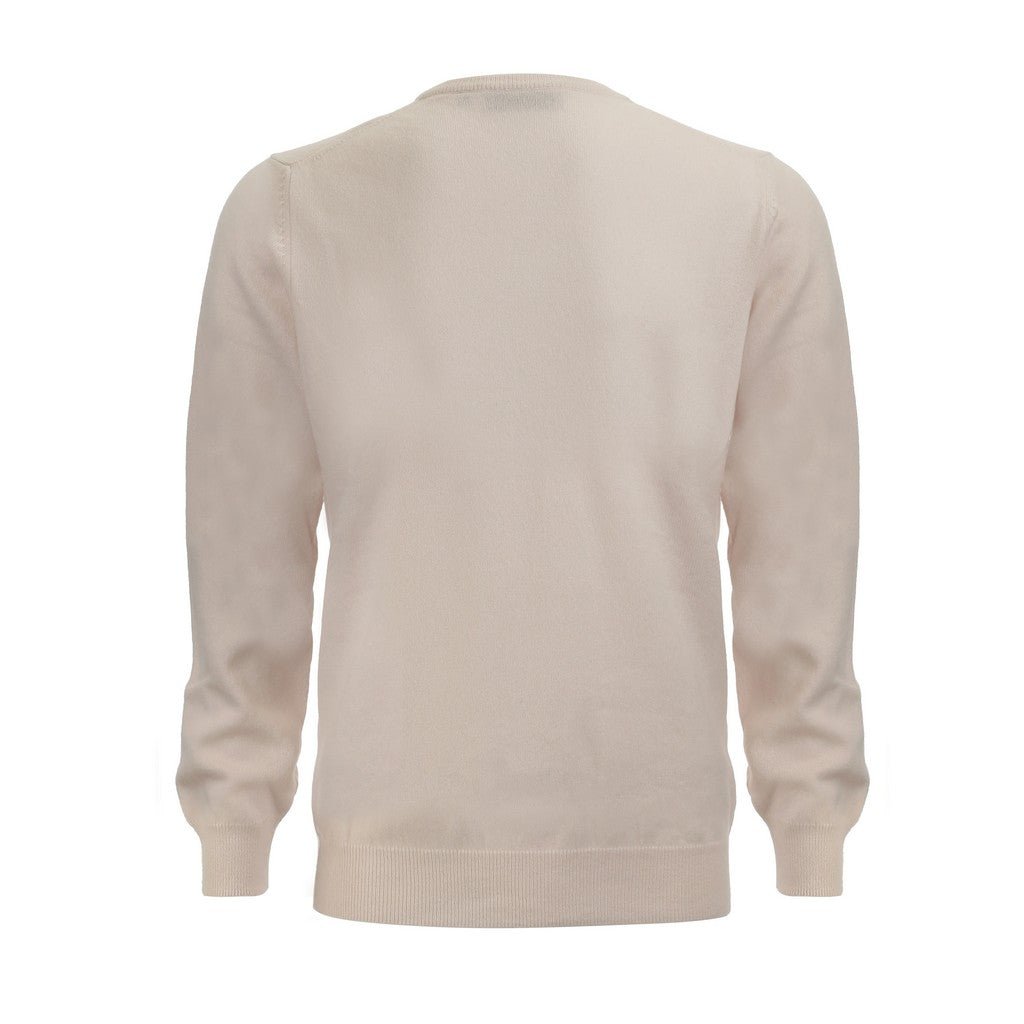 HENRY SARTORIAL Cashmere V Neck 12GG CREAM - Henry Bucks