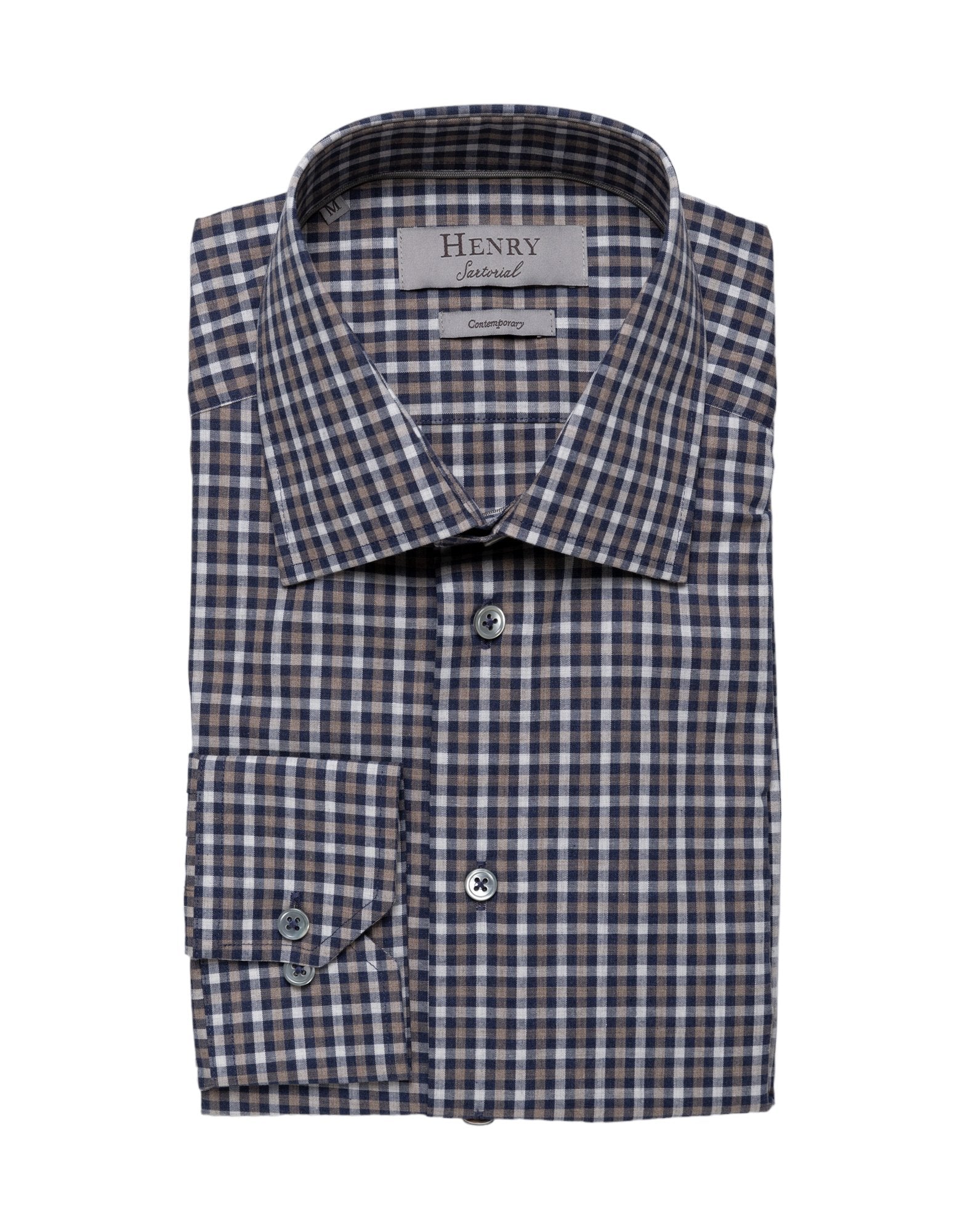 HENRY SARTORIAL Casual Check Shirt BLACK MULTI - Henry BucksShirts38SS230120 - BLKMLTI - 38/S