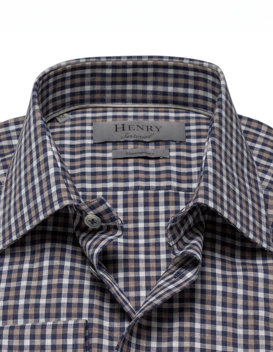 HENRY SARTORIAL Casual Check Shirt BLACK MULTI - Henry BucksShirts38SS230120 - BLKMLTI - 38/S