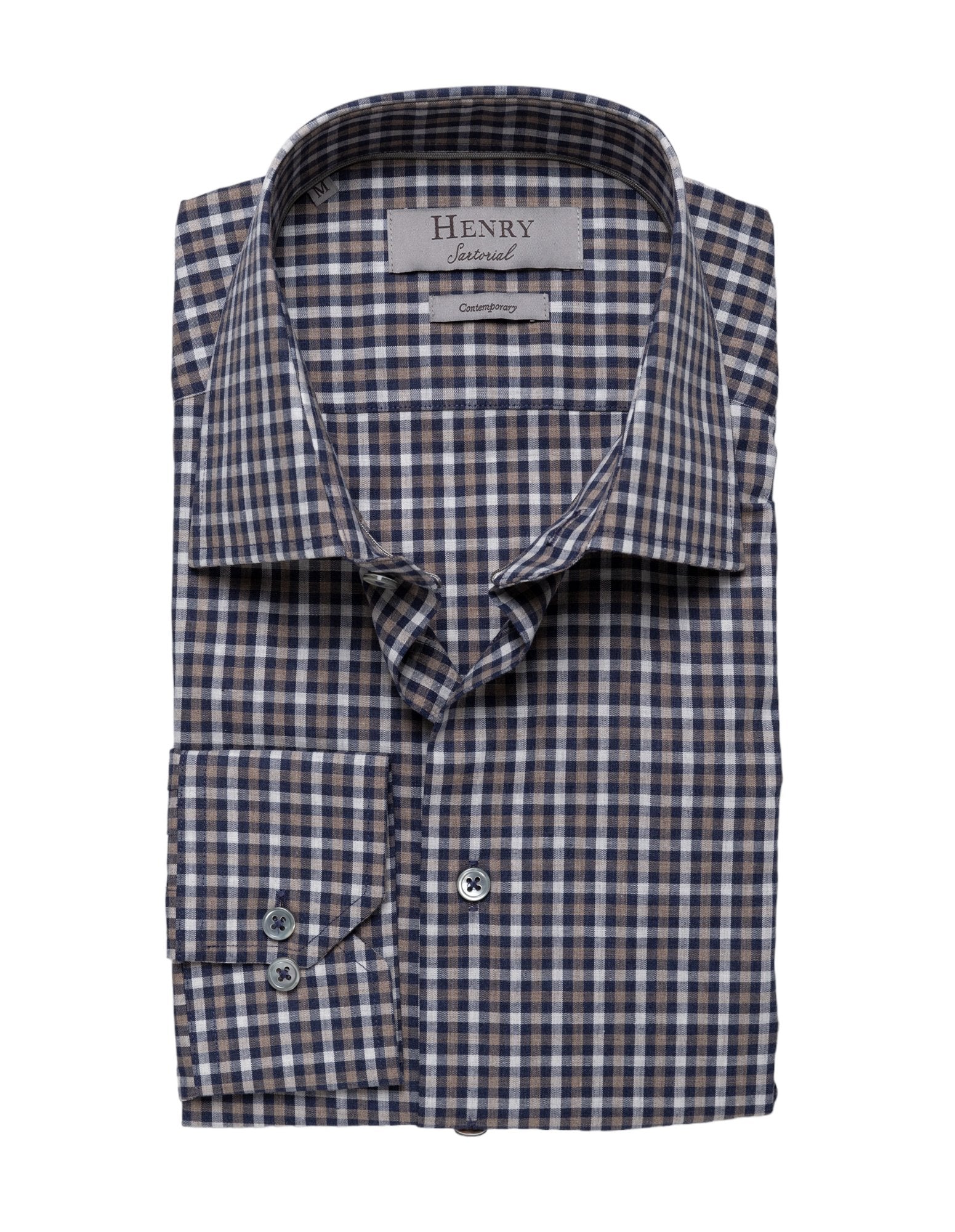 HENRY SARTORIAL Casual Check Shirt BLACK MULTI - Henry BucksShirts38SS230120 - BLKMLTI - 38/S