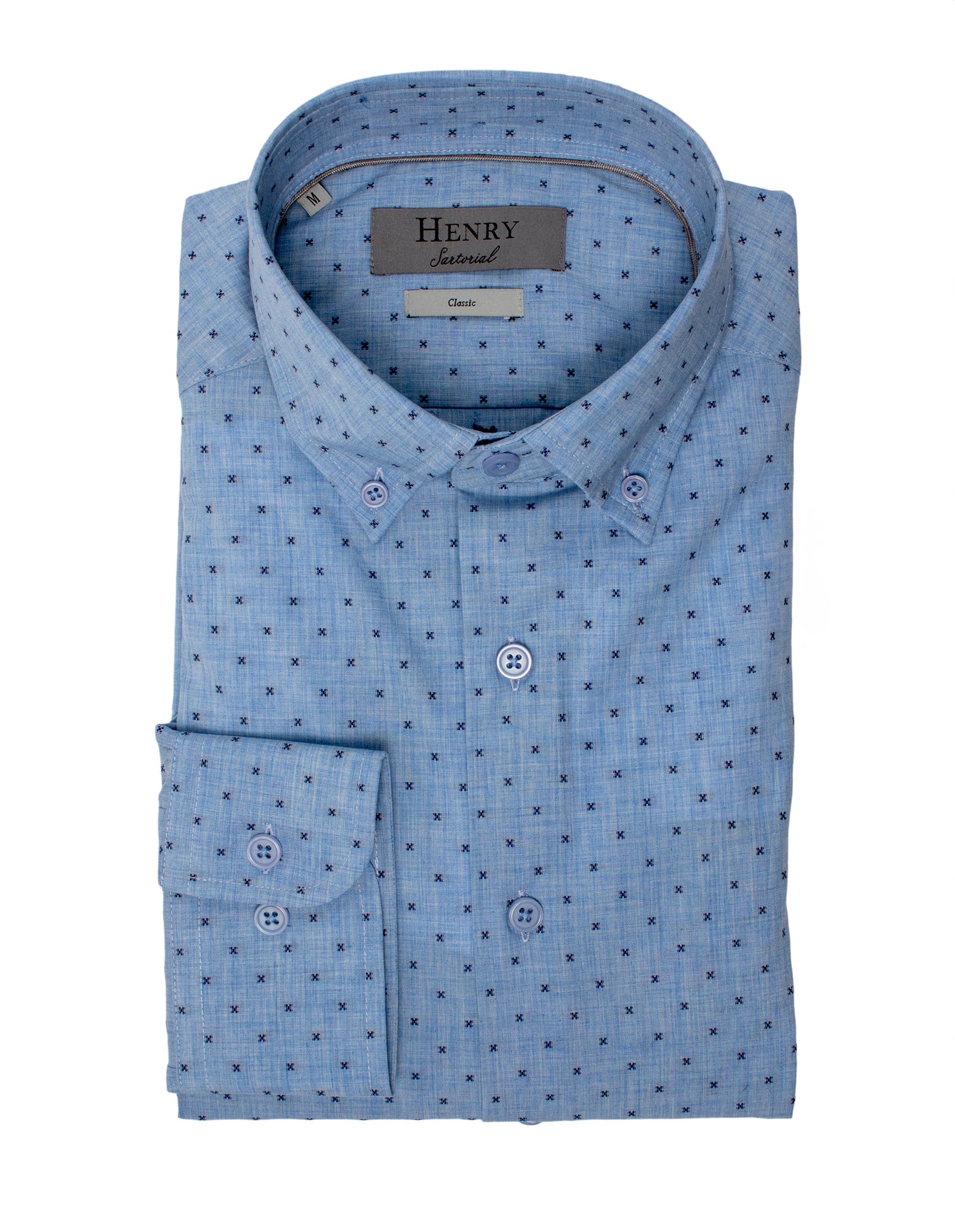 HENRY SARTORIAL Casual Cross Shirt BLUE - Henry BucksShirts38AW230087 - BLUE - SM