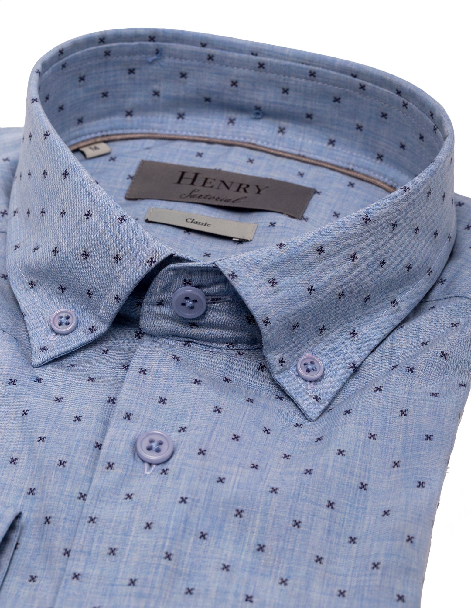 HENRY SARTORIAL Casual Cross Shirt BLUE - Henry BucksShirts38AW230087 - BLUE - SM