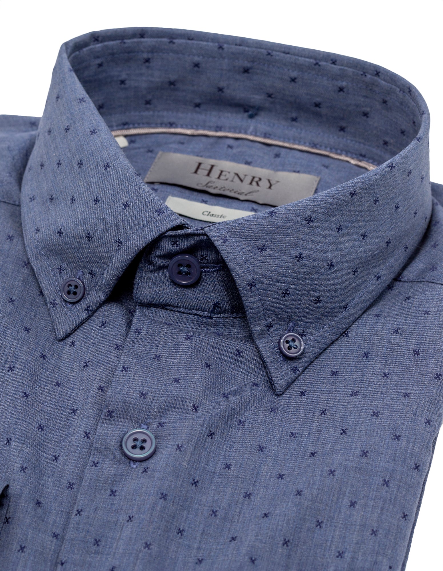 HENRY SARTORIAL Casual Cross Shirt NAVY - Henry BucksShirts38AW230087 - NAVY - SM