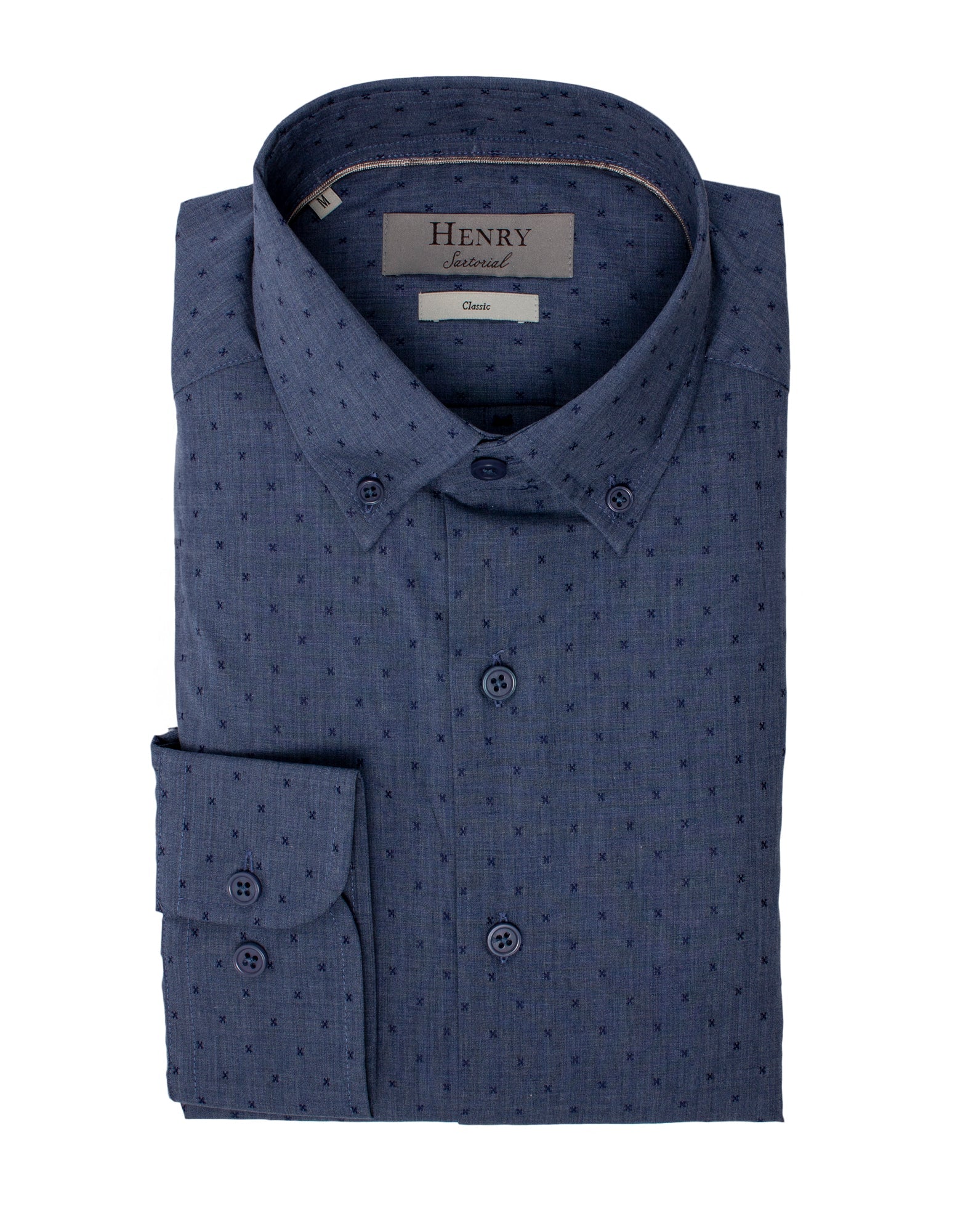 HENRY SARTORIAL Casual Cross Shirt NAVY - Henry BucksShirts38AW230087 - NAVY - SM