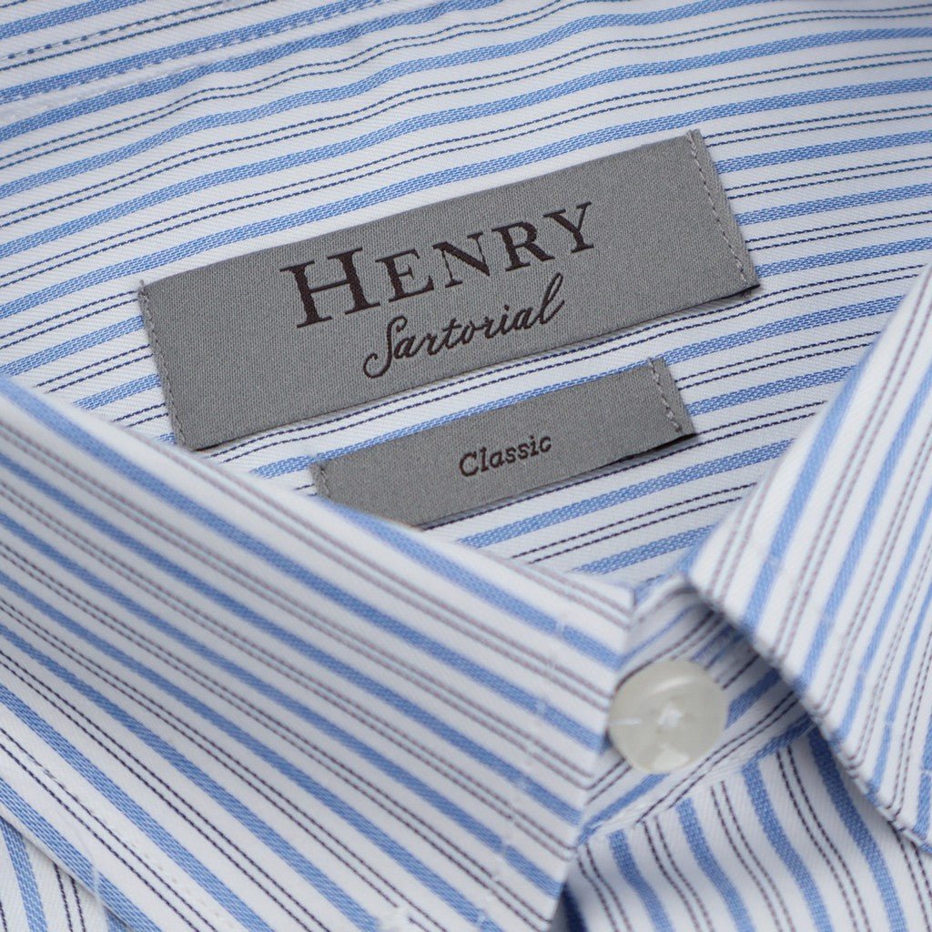 HENRY SARTORIAL Casual Long Sleeve Shirt LIGHT BLUE - Henry Bucks