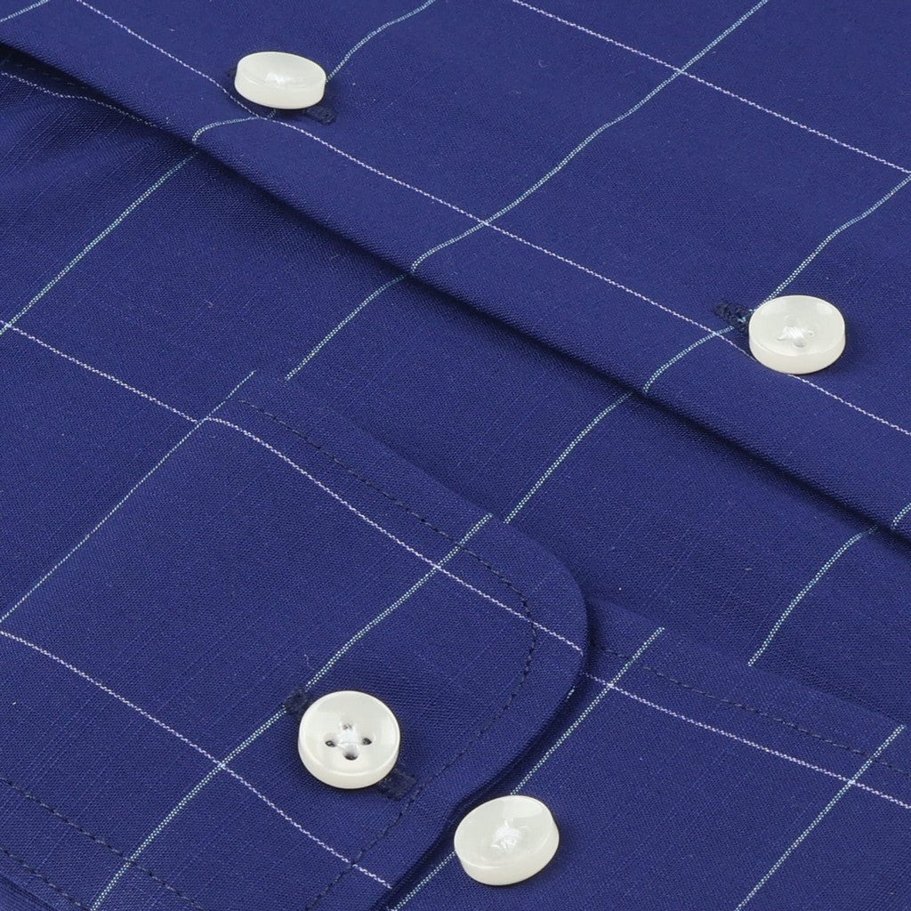 HENRY SARTORIAL Casual Long Sleeve Shirt NAVY/BLUE - Henry Bucks