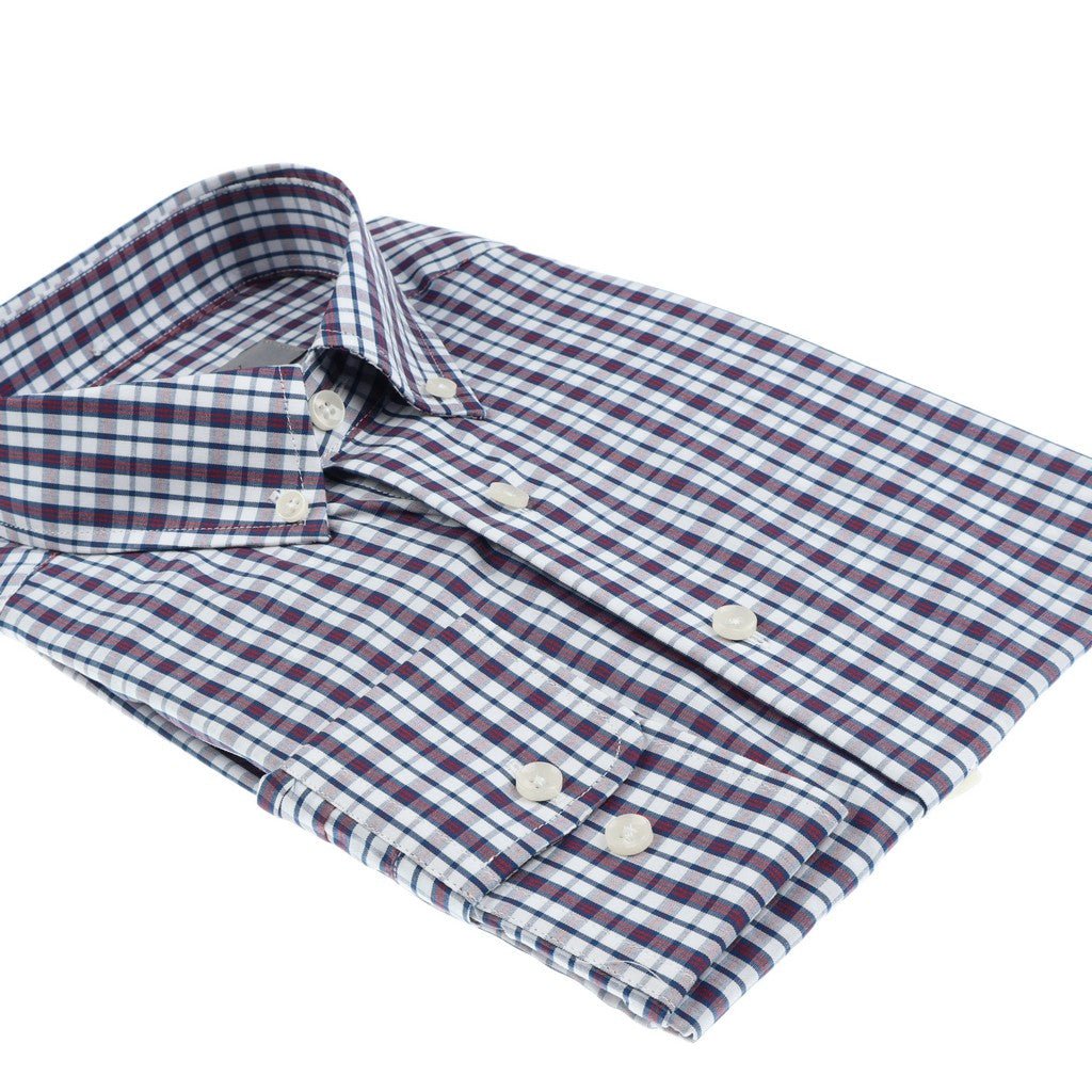 HENRY SARTORIAL Casual Long Sleeve Shirt RED/WHITE - Henry Bucks