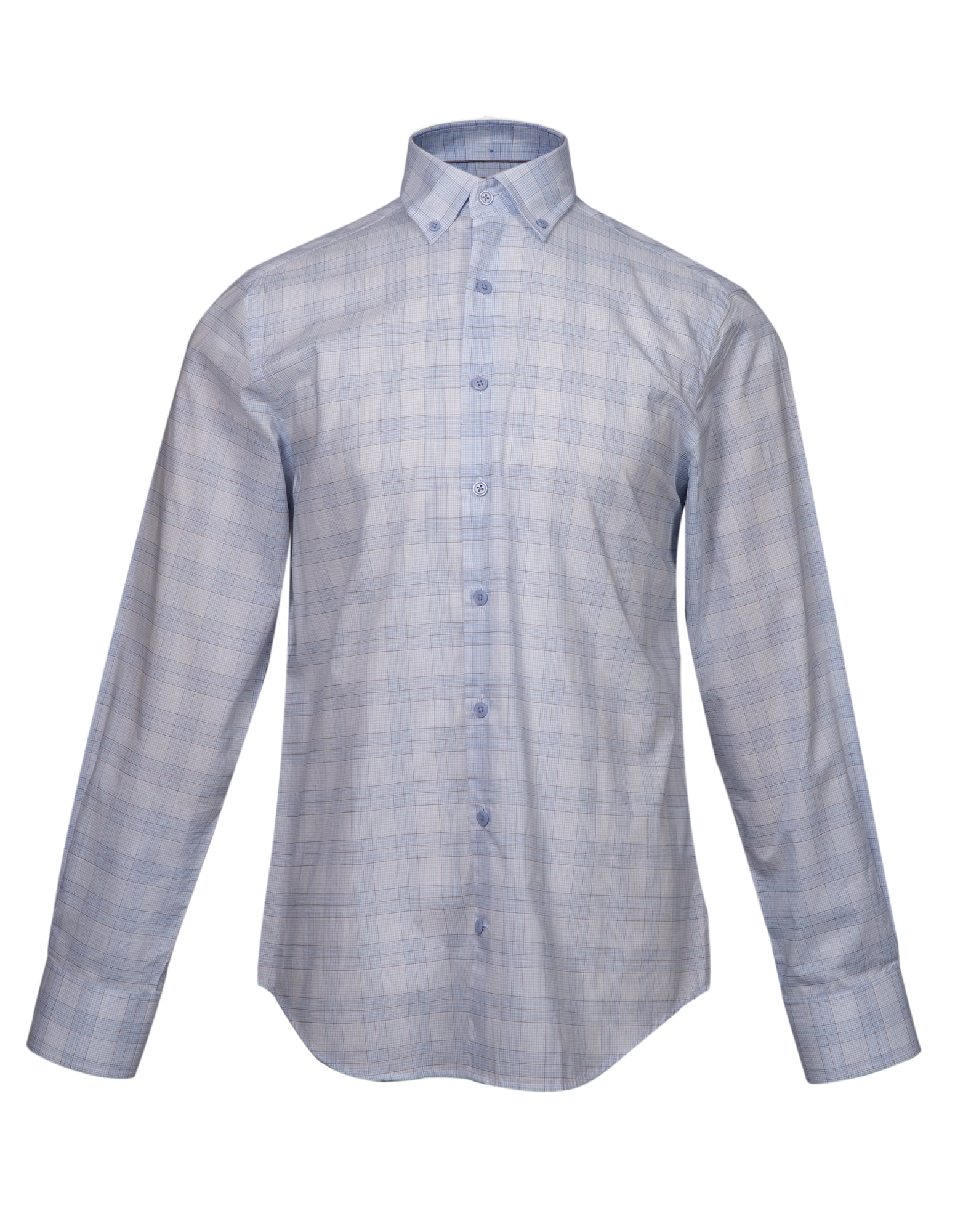 HENRY SARTORIAL Casual Micro Check Shirt BLUE/BROWN - Henry BucksShirts38AW230089 - BLUBRN - SM