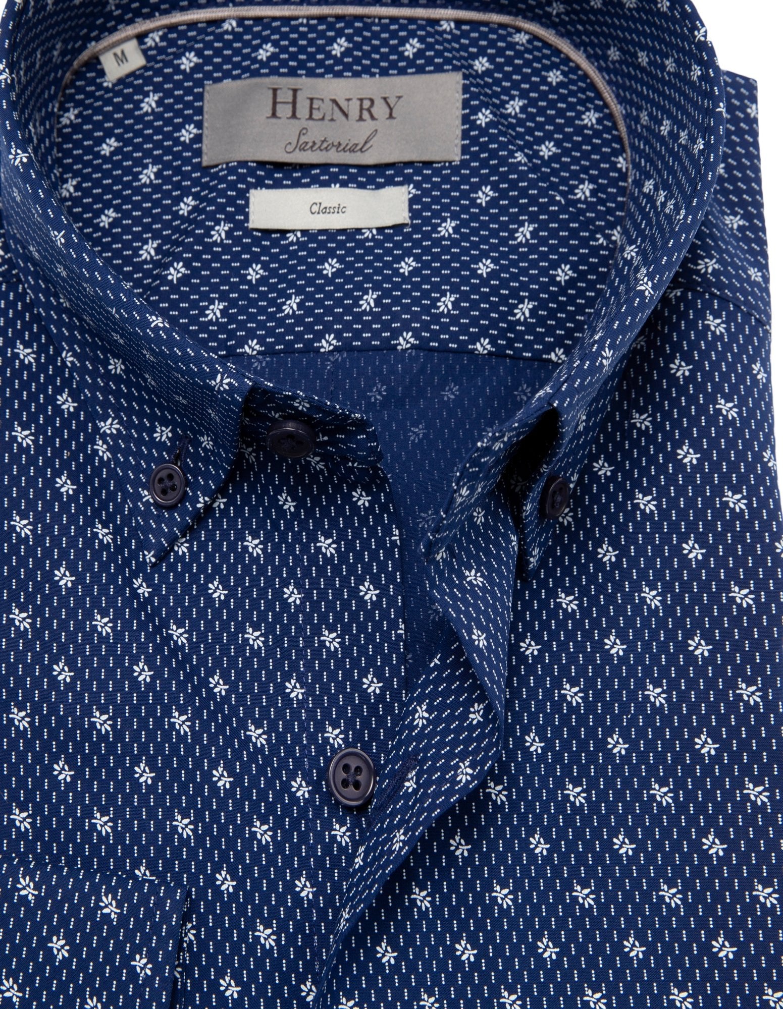 HENRY SARTORIAL Casual Pattern Shirt NAVY - Henry BucksShirts38AW230086 - NAVY - SM