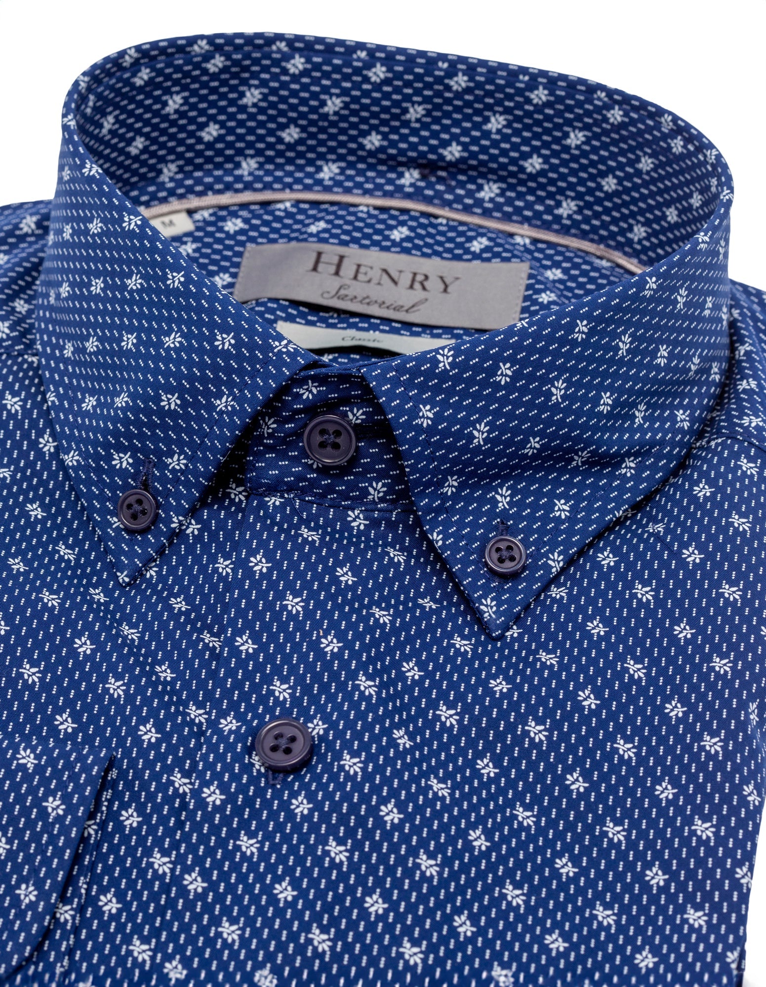 HENRY SARTORIAL Casual Pattern Shirt NAVY - Henry BucksShirts38AW230086 - NAVY - SM