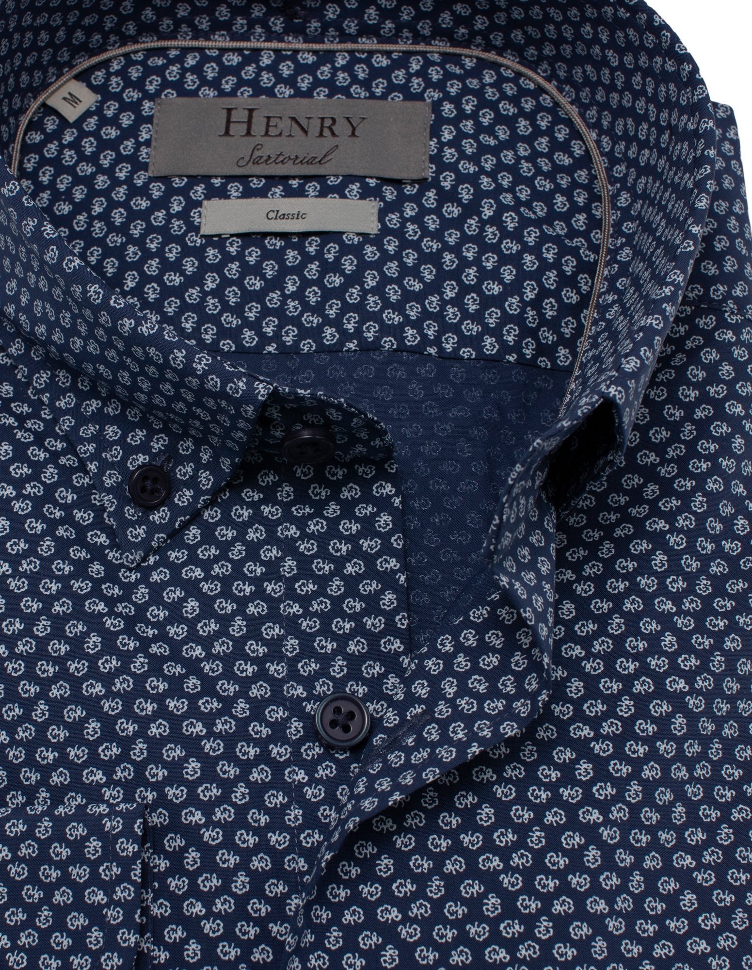 HENRY SARTORIAL Casual Plain Shirt NAVY - Henry BucksShirts38AW230085 - NAVY - SM