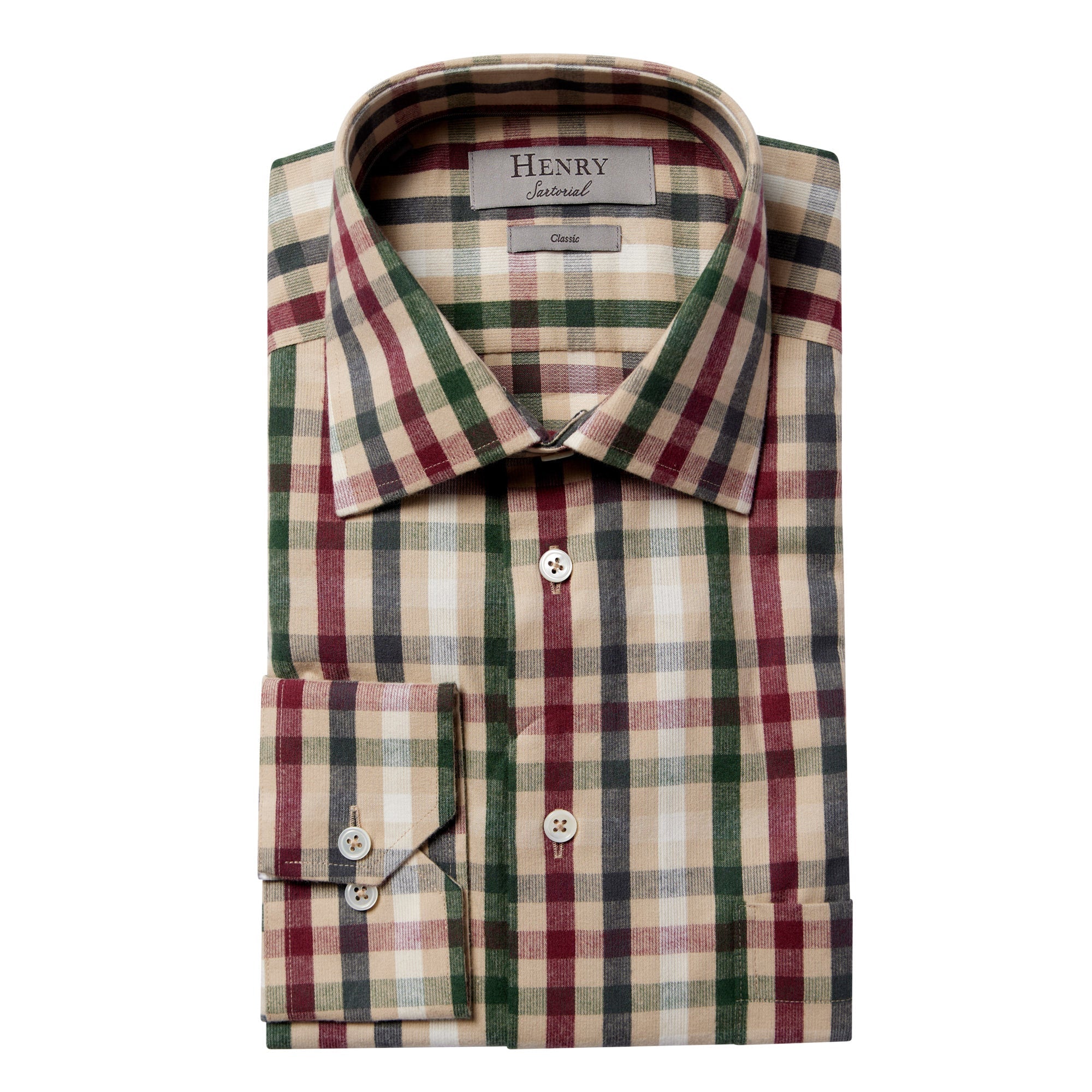 HENRY SARTORIAL Check Casual Shirt BEIGE MULTI - Henry BucksShirts61AW240005 - BEIGEMULTI - M