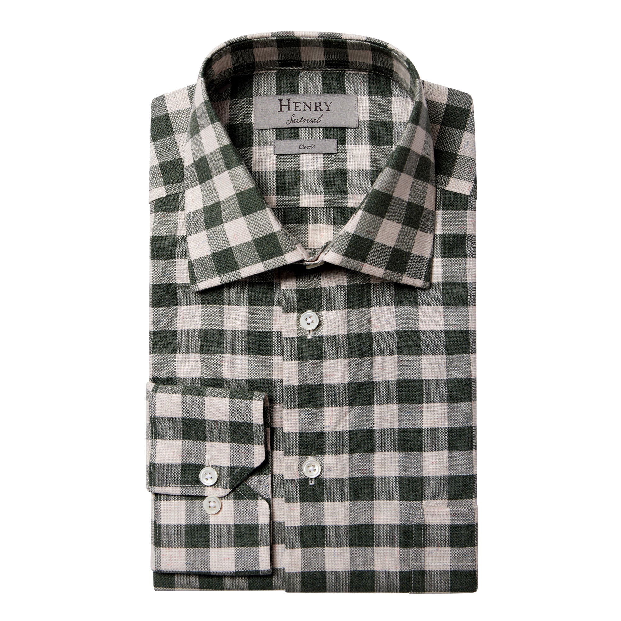 HENRY SARTORIAL Check Casual Shirt OLIVE/BEIGE - Henry BucksShirts61AW240021 - OLIVBEIG - M