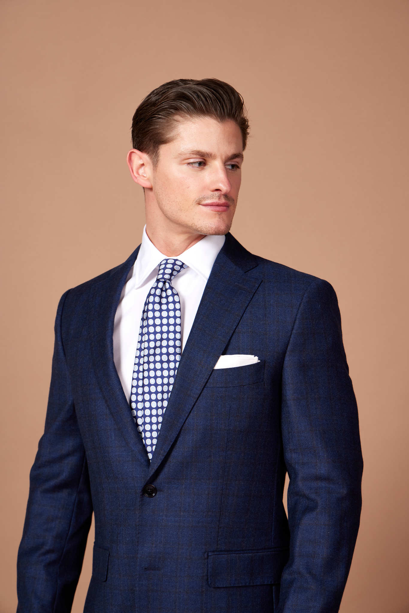 HENRY SARTORIAL Check Suit NAVY REG - Henry BucksSuits23SS230017 - NAVY - R - 42