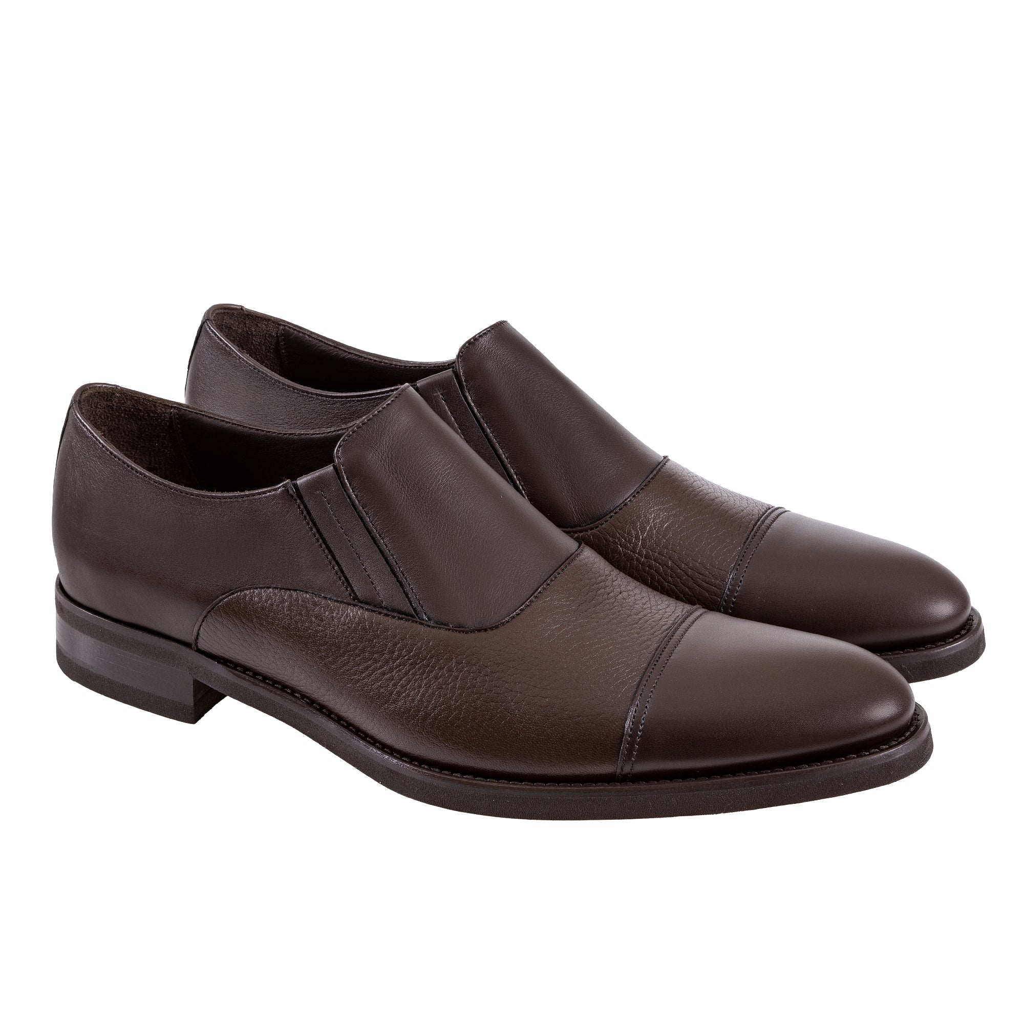 HENRY SARTORIAL Classic Elastic Loafer Toe Cap DARK BROWN - Henry BucksFOOTWEAR8000421 - BRDK - 7 1/2